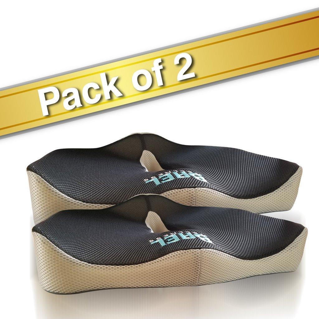 Premium Black and Beige Orthopedic Seat Cushion Pack for Pain Relief