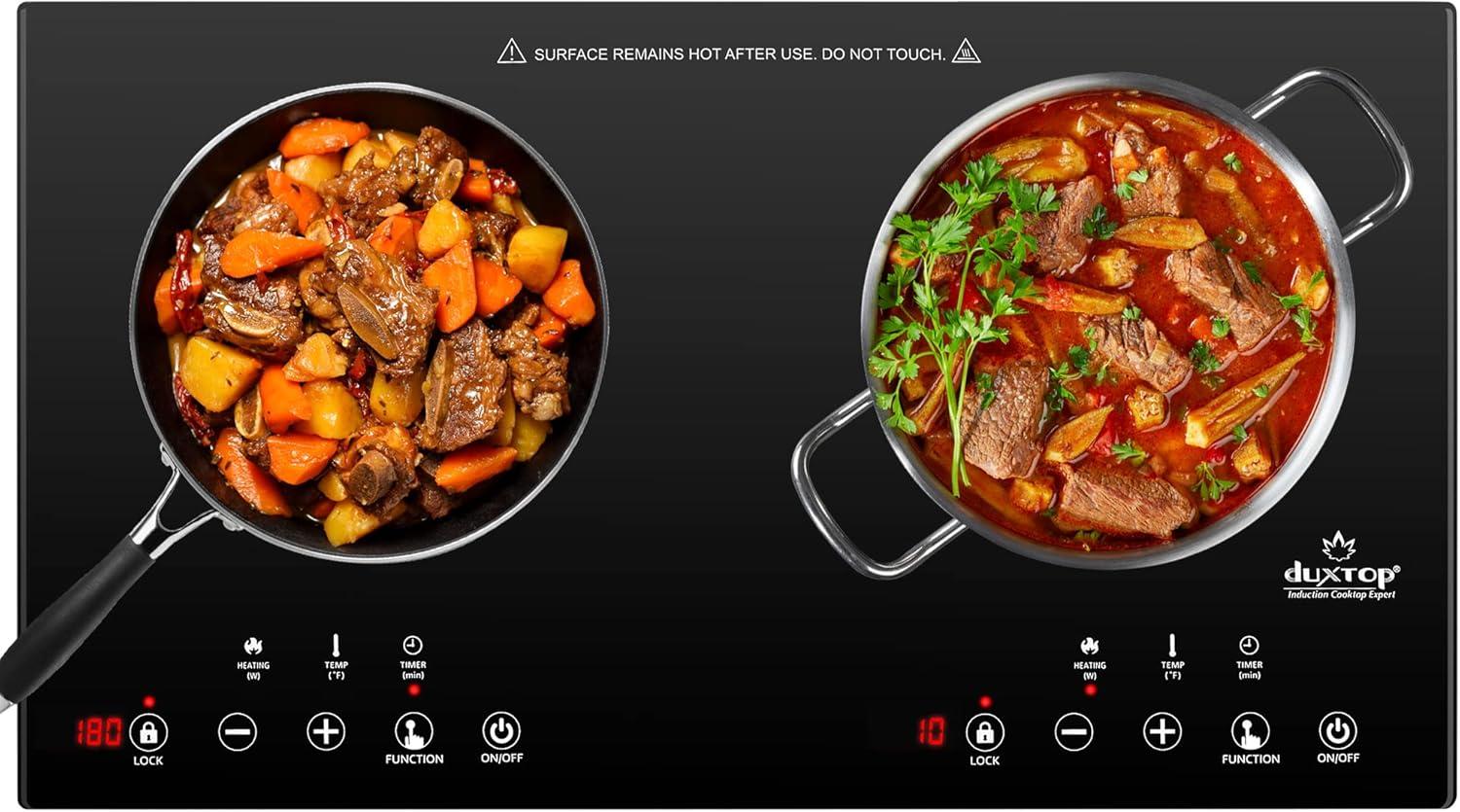 Duxtop Black Glass Portable Induction Cooktop with Touch Controls