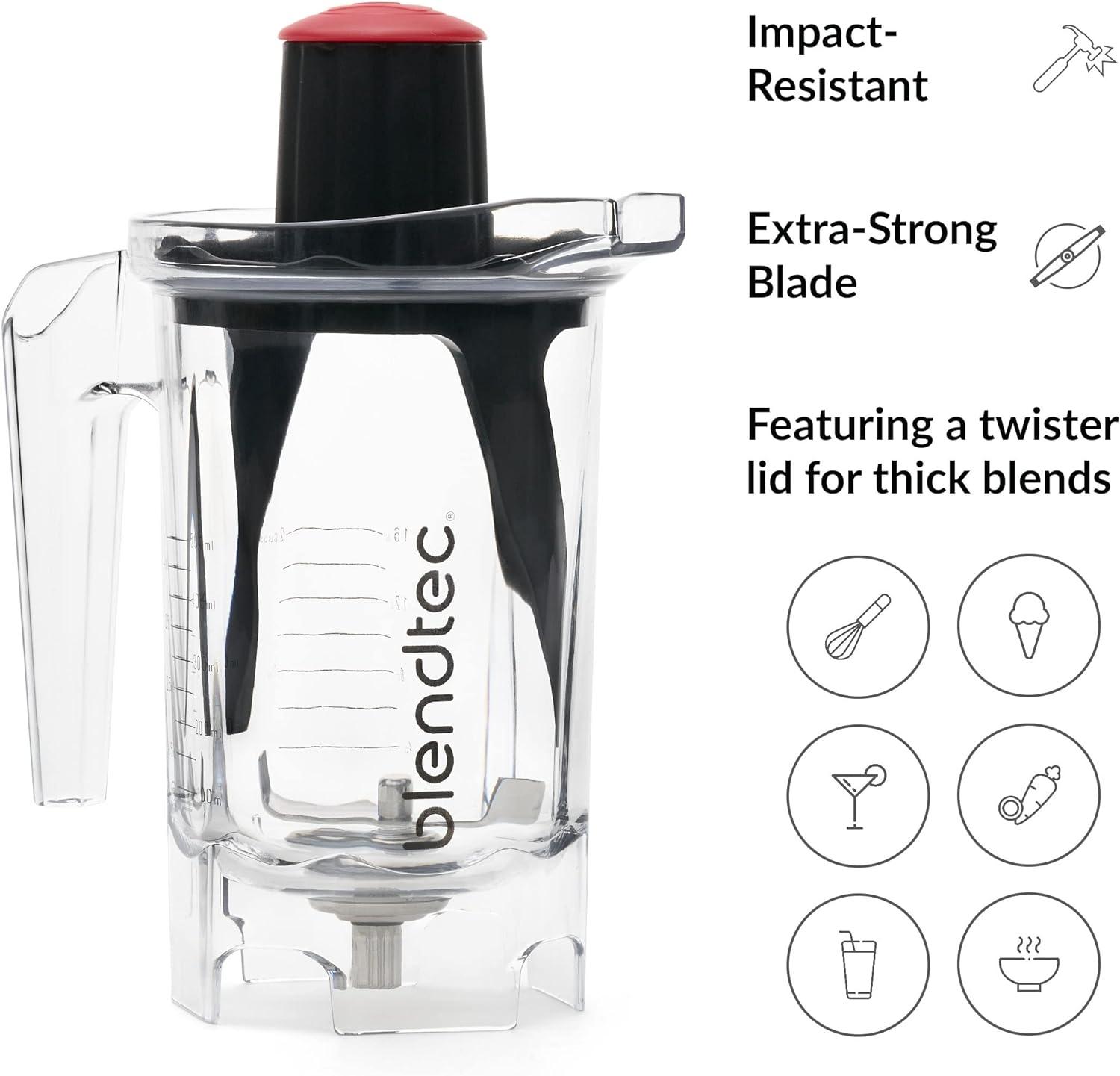 Blendtec 37 oz Twister Jar - Blender Jar Set for Shakes, Smoothies, and Thick Blends - Compatible with Blendtec Blenders - 16 oz Blending Capacity