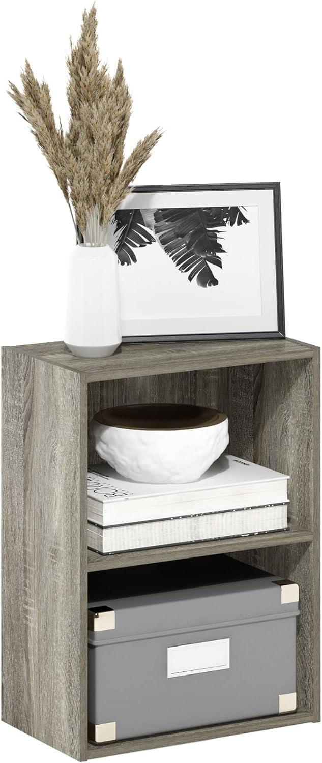 Furinno 2 Cube Storage Bookcase Multi-functional Dispaly Bookshelf Cabinet Furniture,French Oak