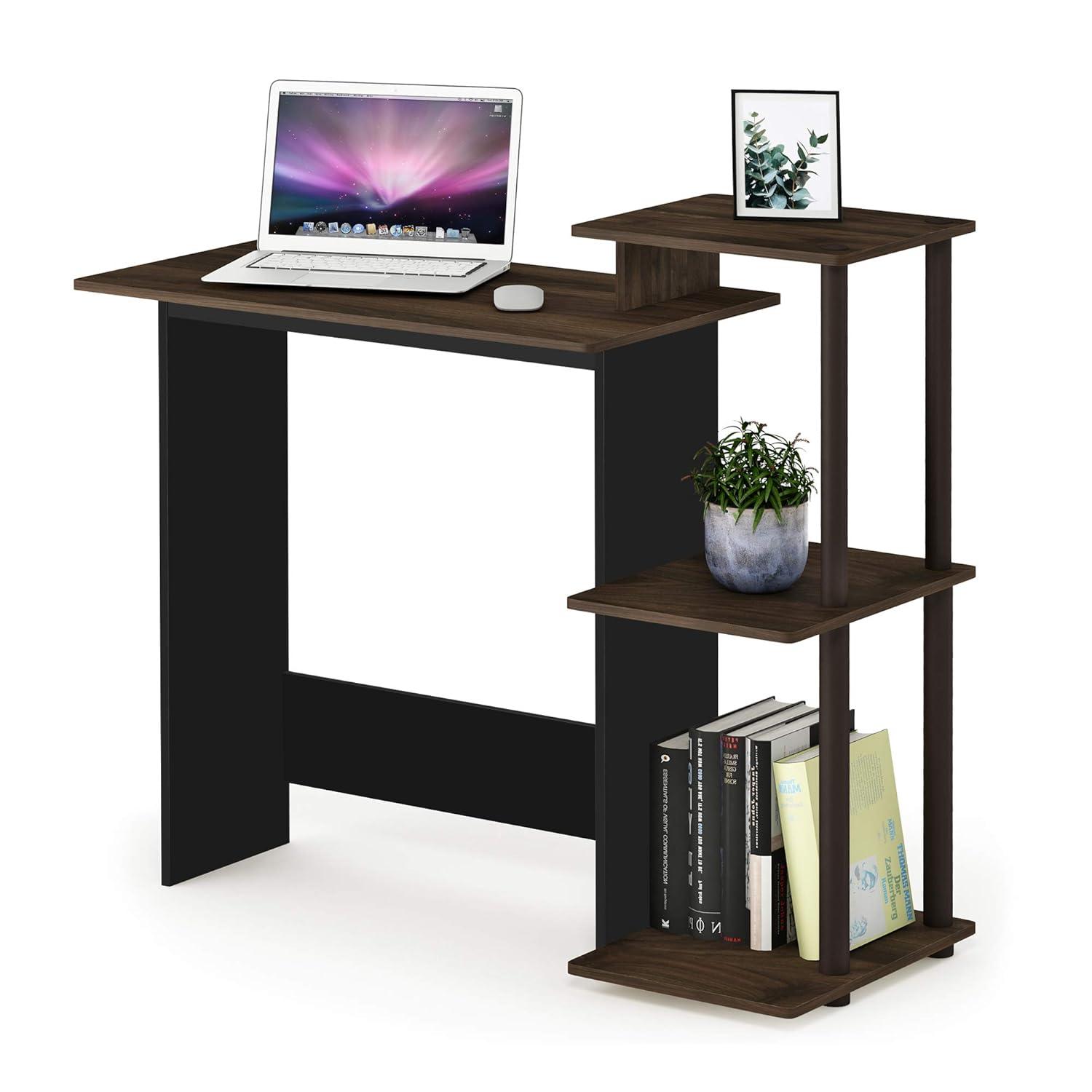 Furinno Efficient Home Laptop Notebook Computer Desk, Columbia Walnut/Brown, 11192CWN/BR