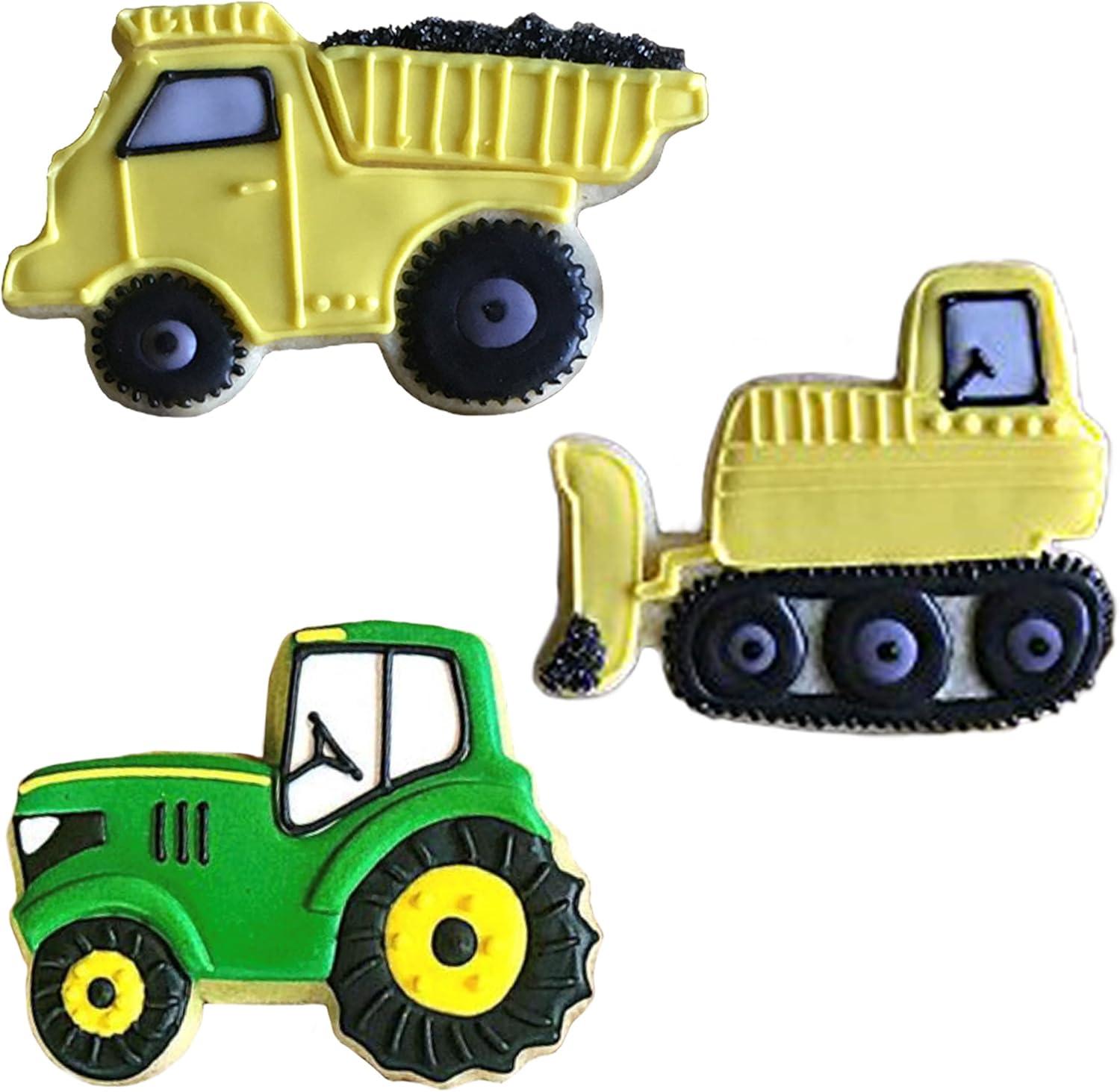 Construction Vehicles Steel Cookie Cutter Set, 3-Piece