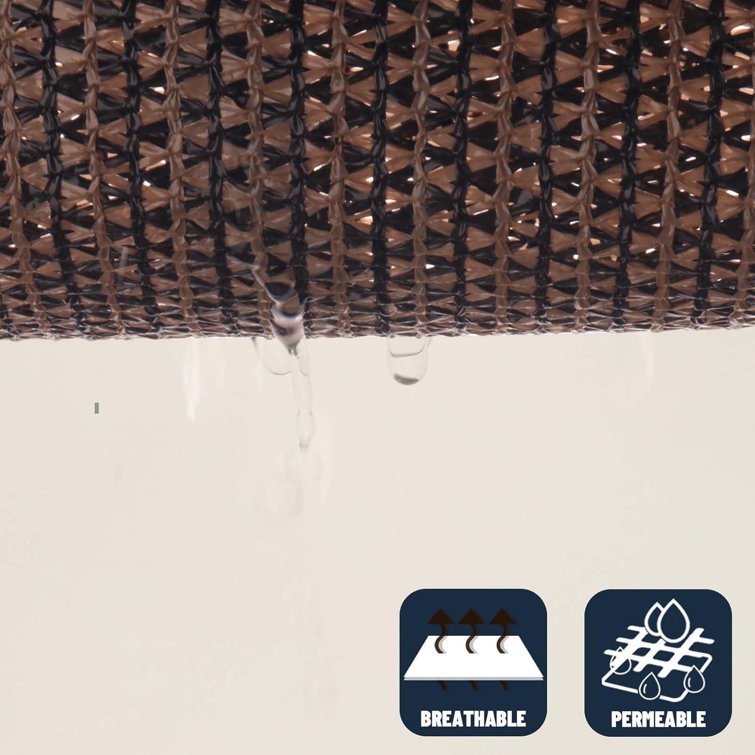 SUNNY GUARD Sun Shade Sail 10/12/16.5/20FT Triangle UV Block Sunshade Canopy for Outdoor, 20'x20'x20' Cream