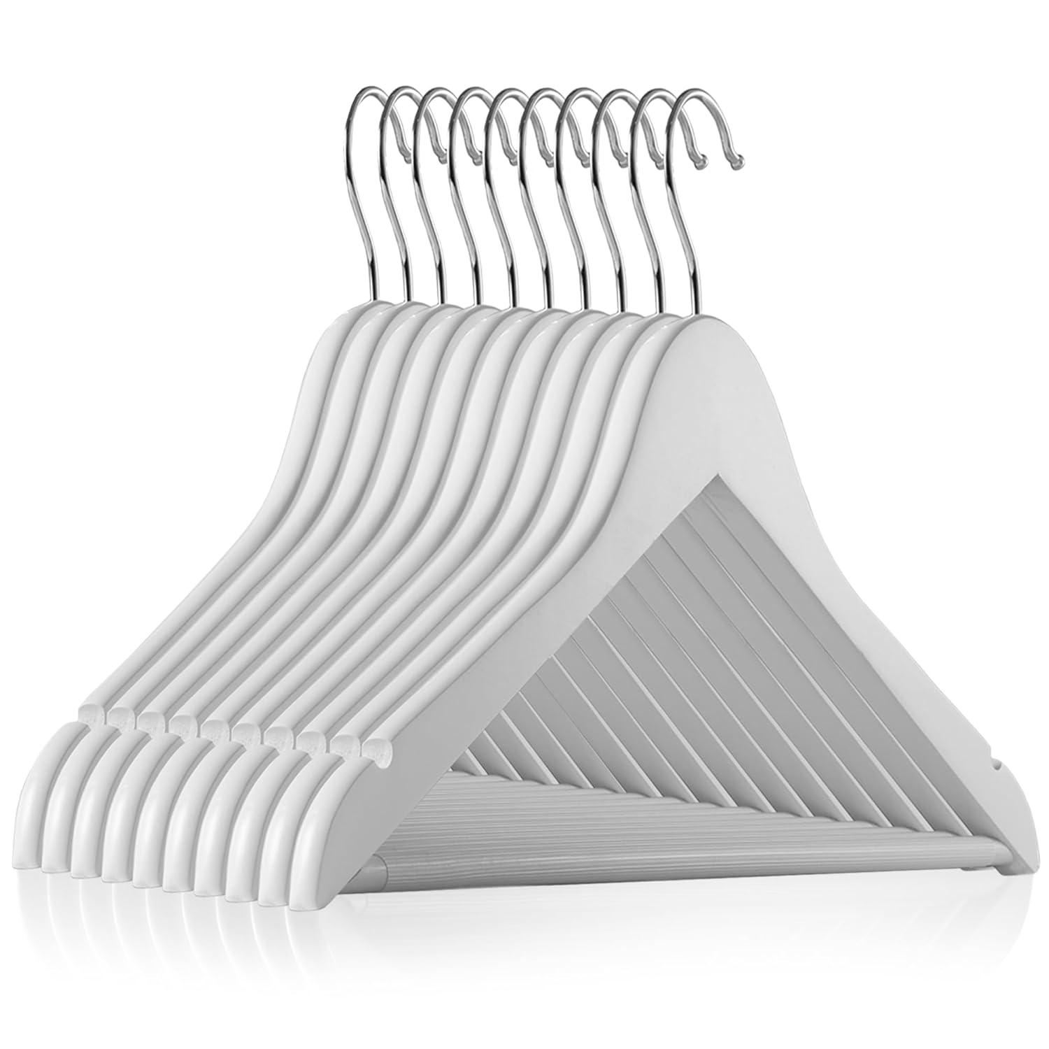 Casafield Wood Standard Hanger for Suit/Coat (Set of 10)
