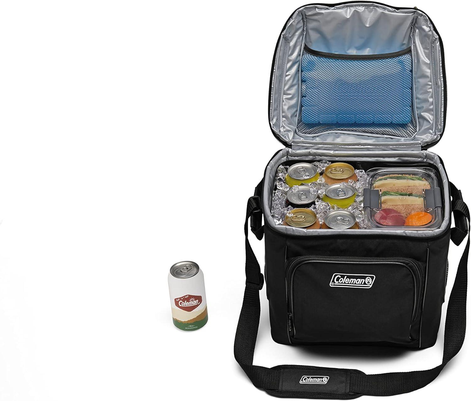 Coleman CHILLER 30-Can Insulated Soft Cooler Bag, Black