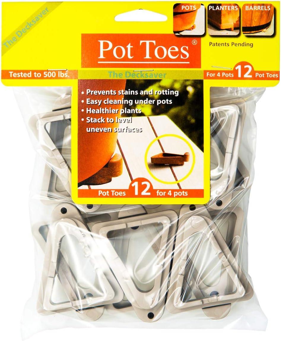 Light Gray Heavy Duty Plastic Pot Toes Set of 12