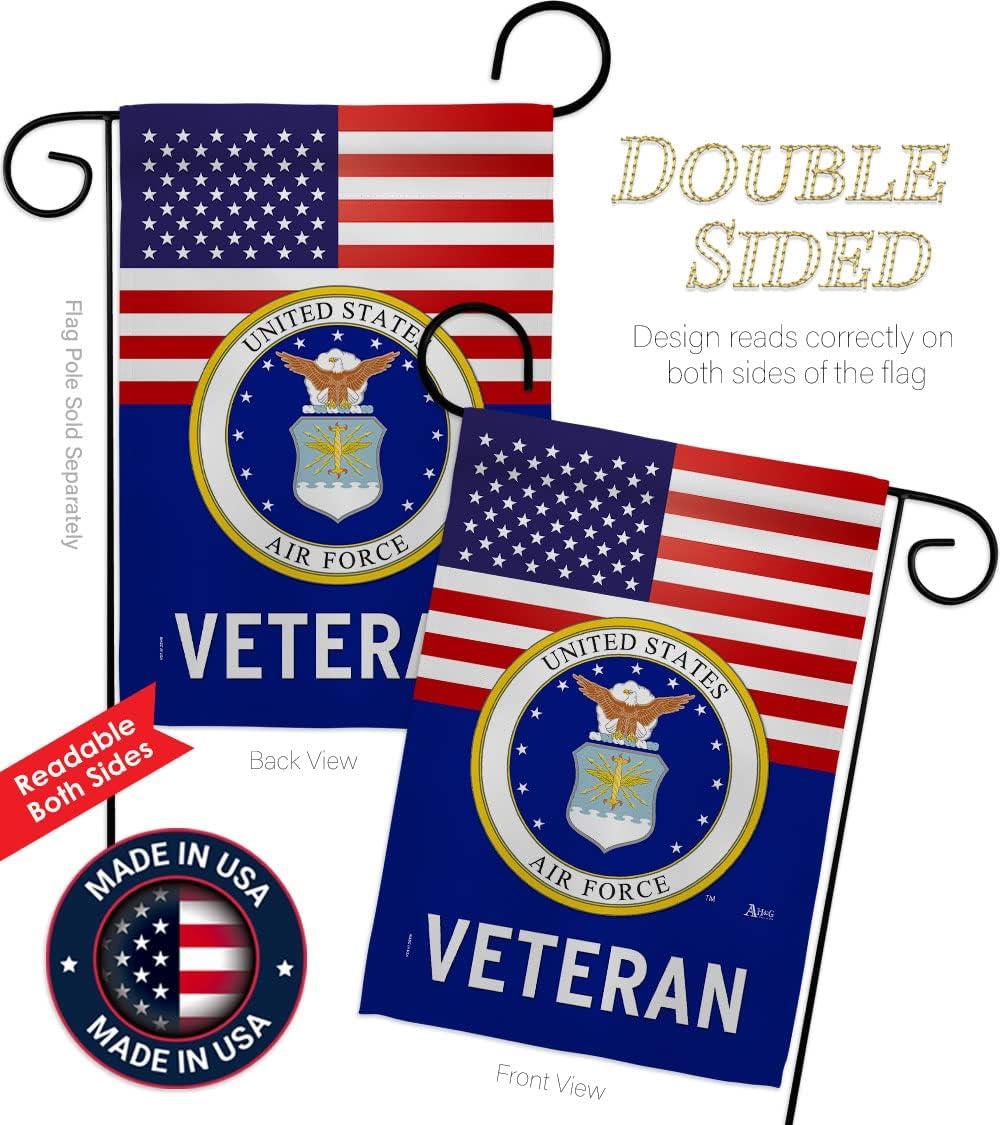 Americana Home & Garden G142616-BO 13 x 18.5 in. US Air Force Veteran Garden Flag with Armed Forces Double-Sided Decorative Vertical Flags House Decoration Banner Yard Gift