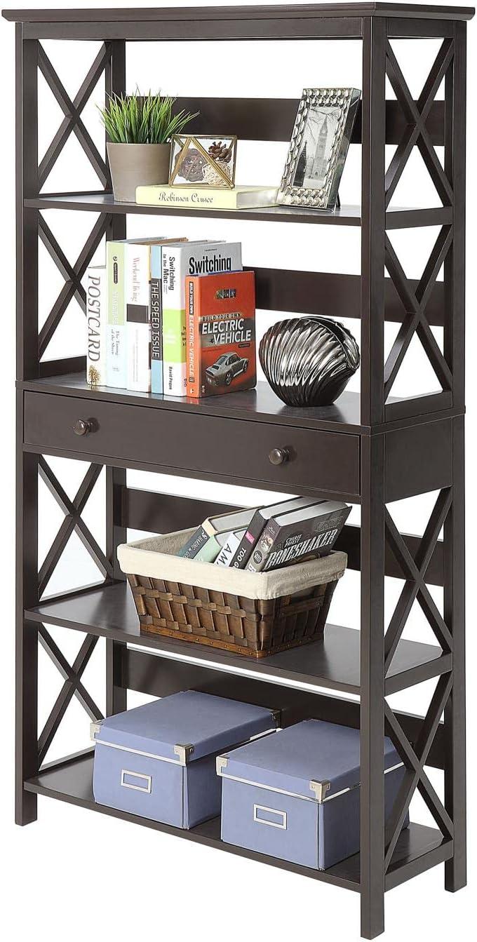 Convenience Concepts Oxford 5-Tier Bookcase with Drawer, Multiple Finishes