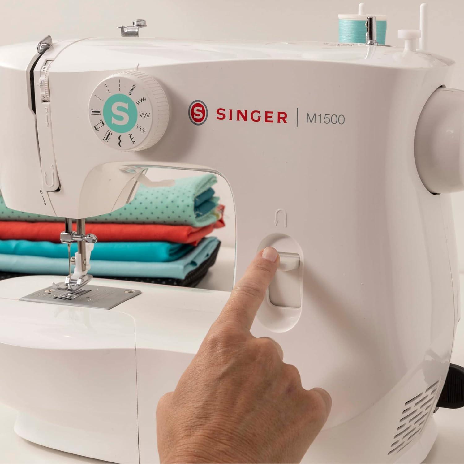 SINGER® M1500 Mechanical Sewing Machine with 57 Stitch Applications, White