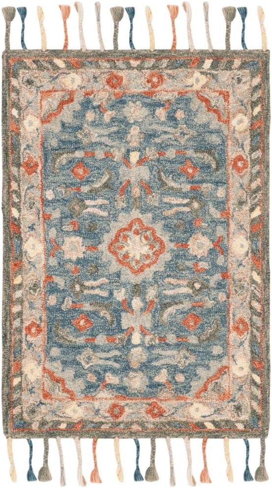 Aspen APN123 Hand Tufted Runner Rug - Blue/Rust - 2'3"x15' - Safavieh.
