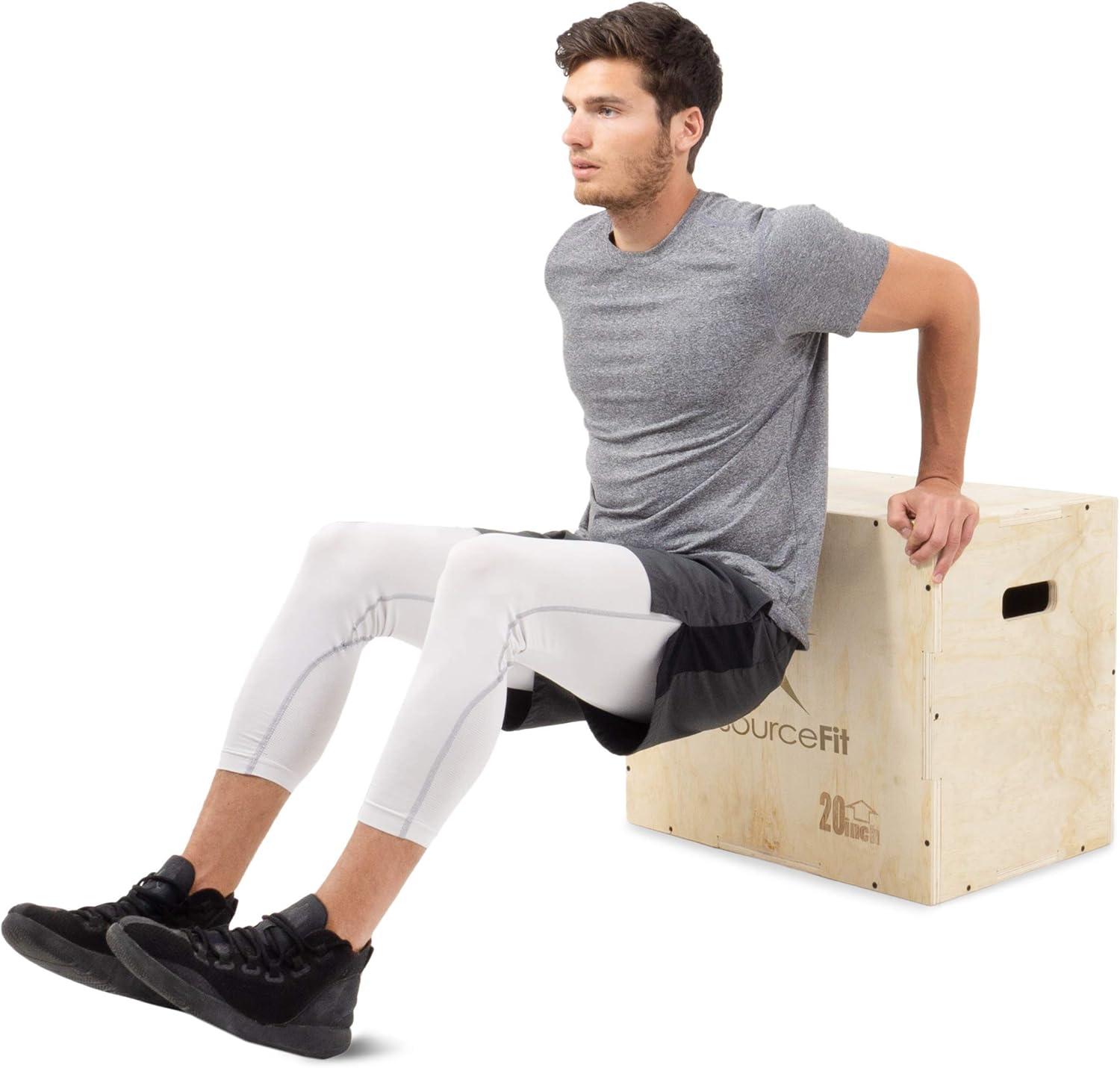 ProsourceFit 3-in-1 Wood Plyometric Jump Box, 16/12/14