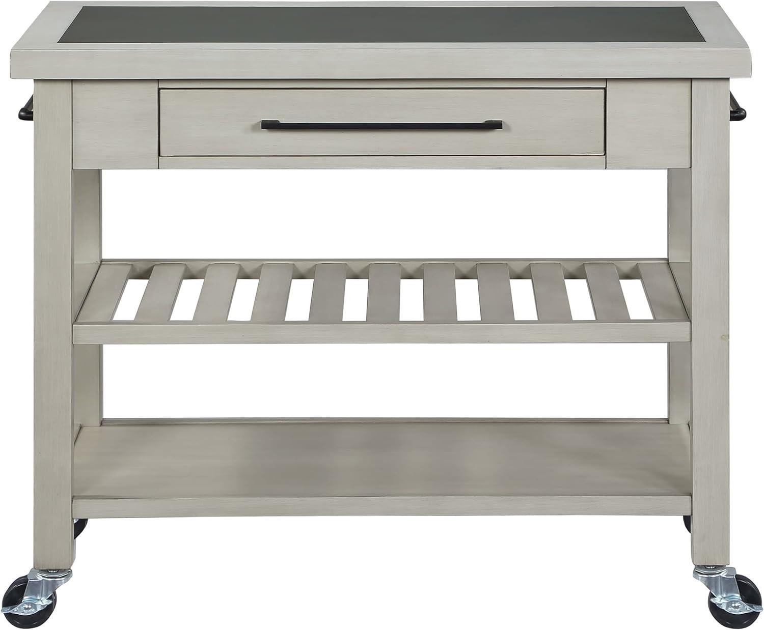 Bridgeford Engineered Wood Kitchen Island  in Antique White