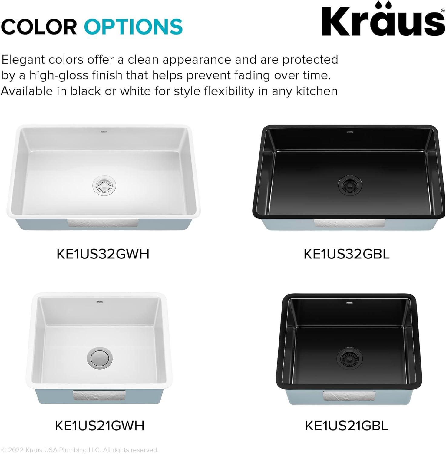 KRAUS Pintura™ 32" L Undermount Porcelain Enameled Steel Single Bowl Kitchen Sink