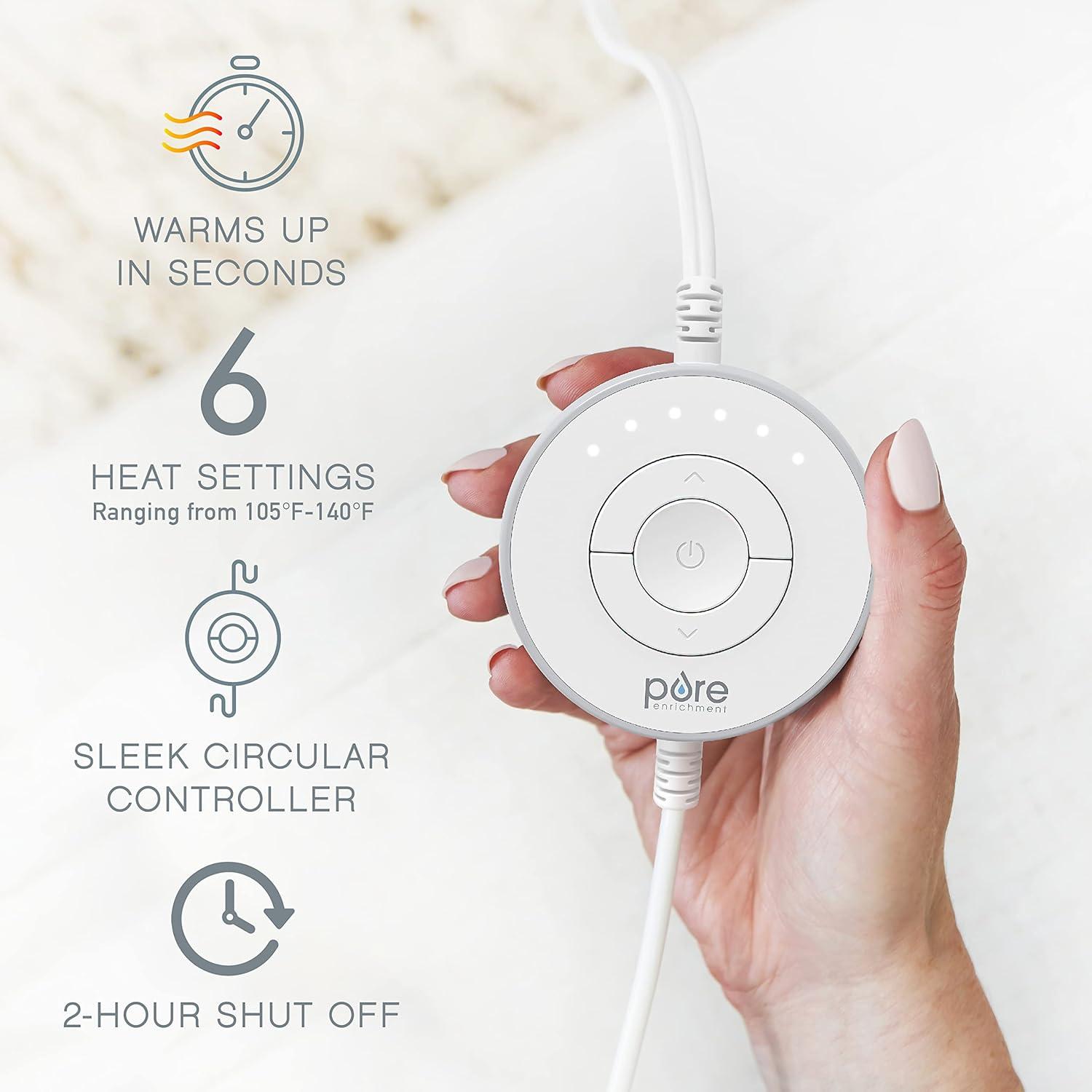 Pure Enrichment Pure Radiance Luxury Heating Pad - 12" x 24" - Cloud