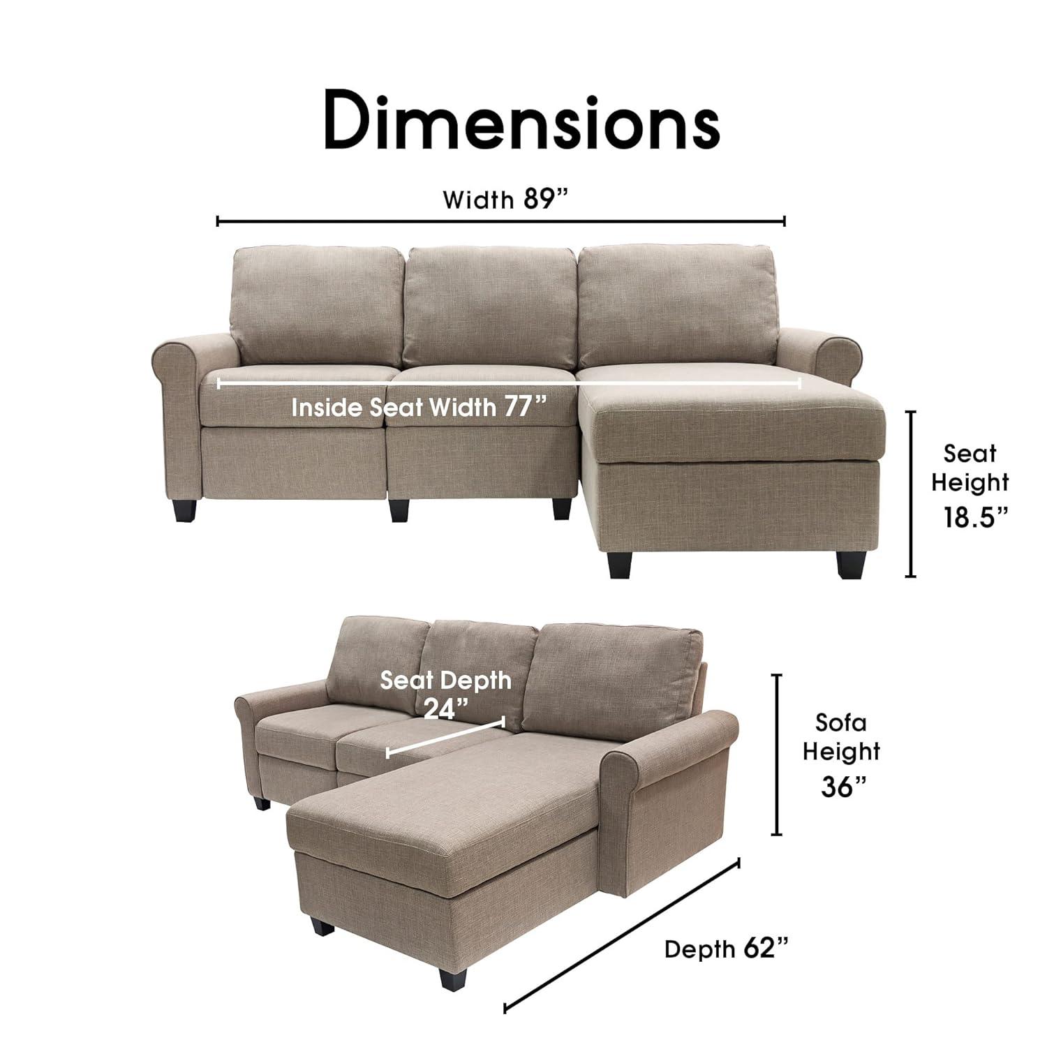 Serta Copenhagen Reclining Sectional Sofa with Storage Chaise
