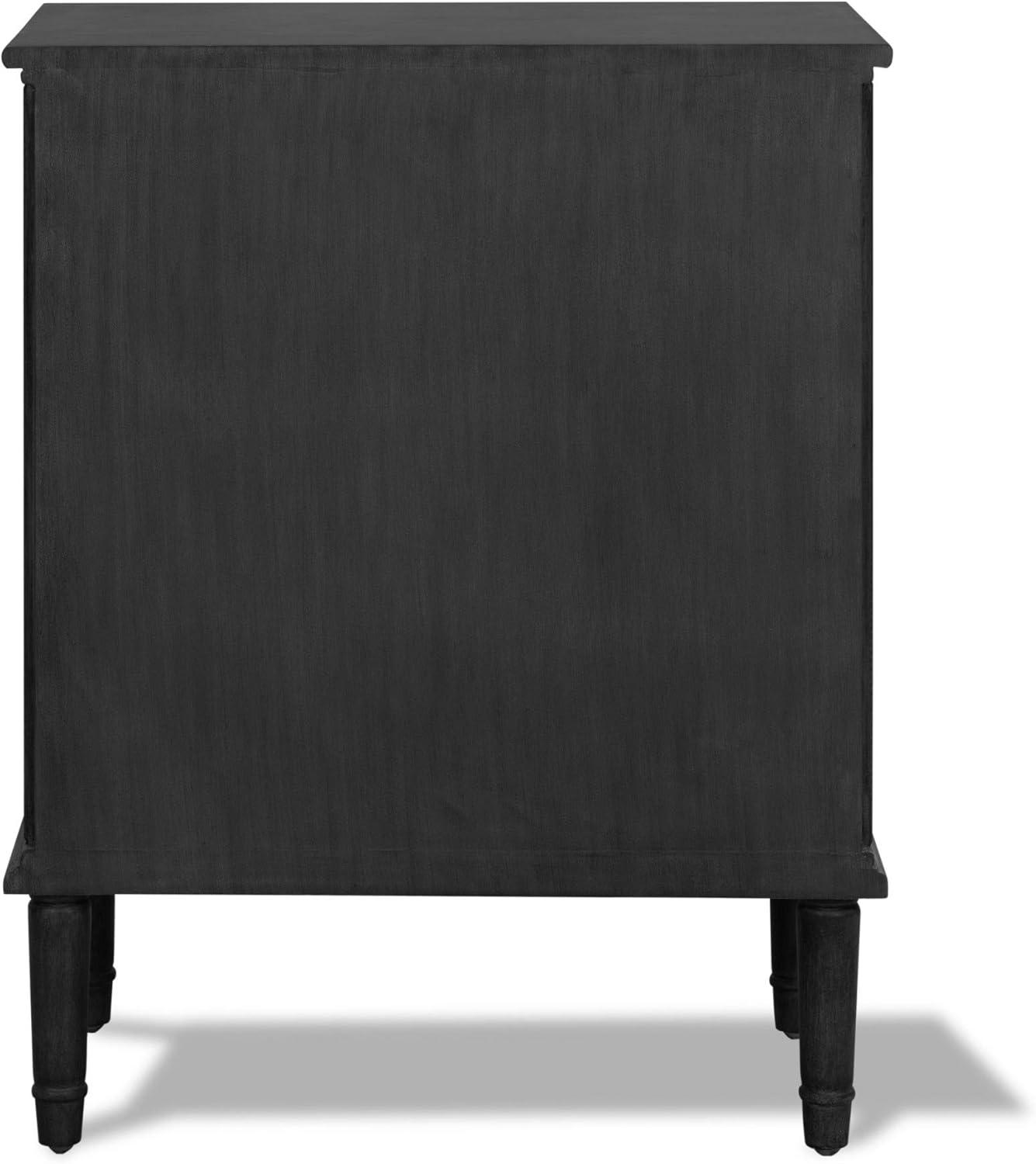 Traditional Dark Gray 3-Drawer Office Storage Cabinet with Bronze Hardware