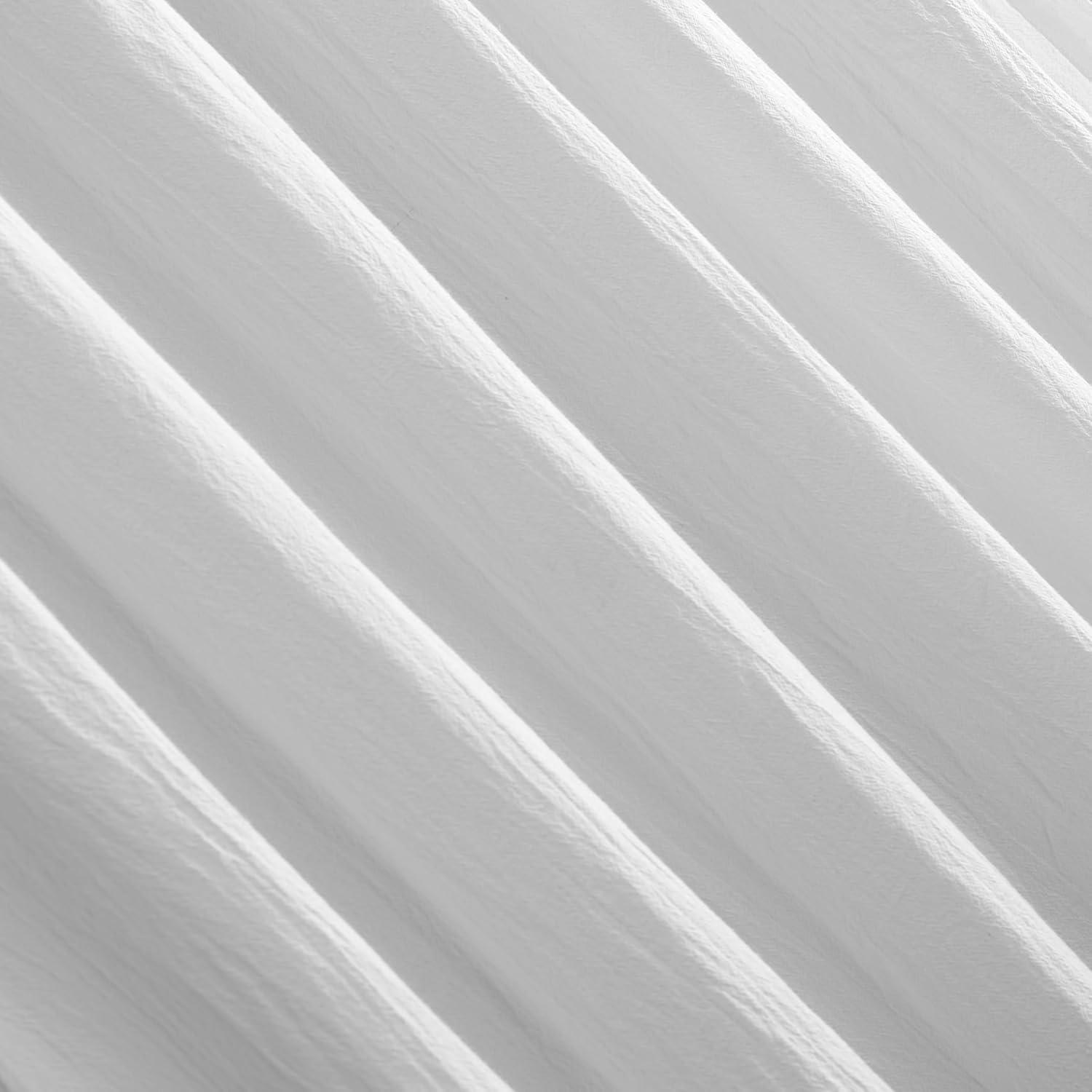 52"X63" Archaeo Light Filtering Washed Cotton Twist Tab Curtain Panel White: Modern Window Treatment, Machine Washable