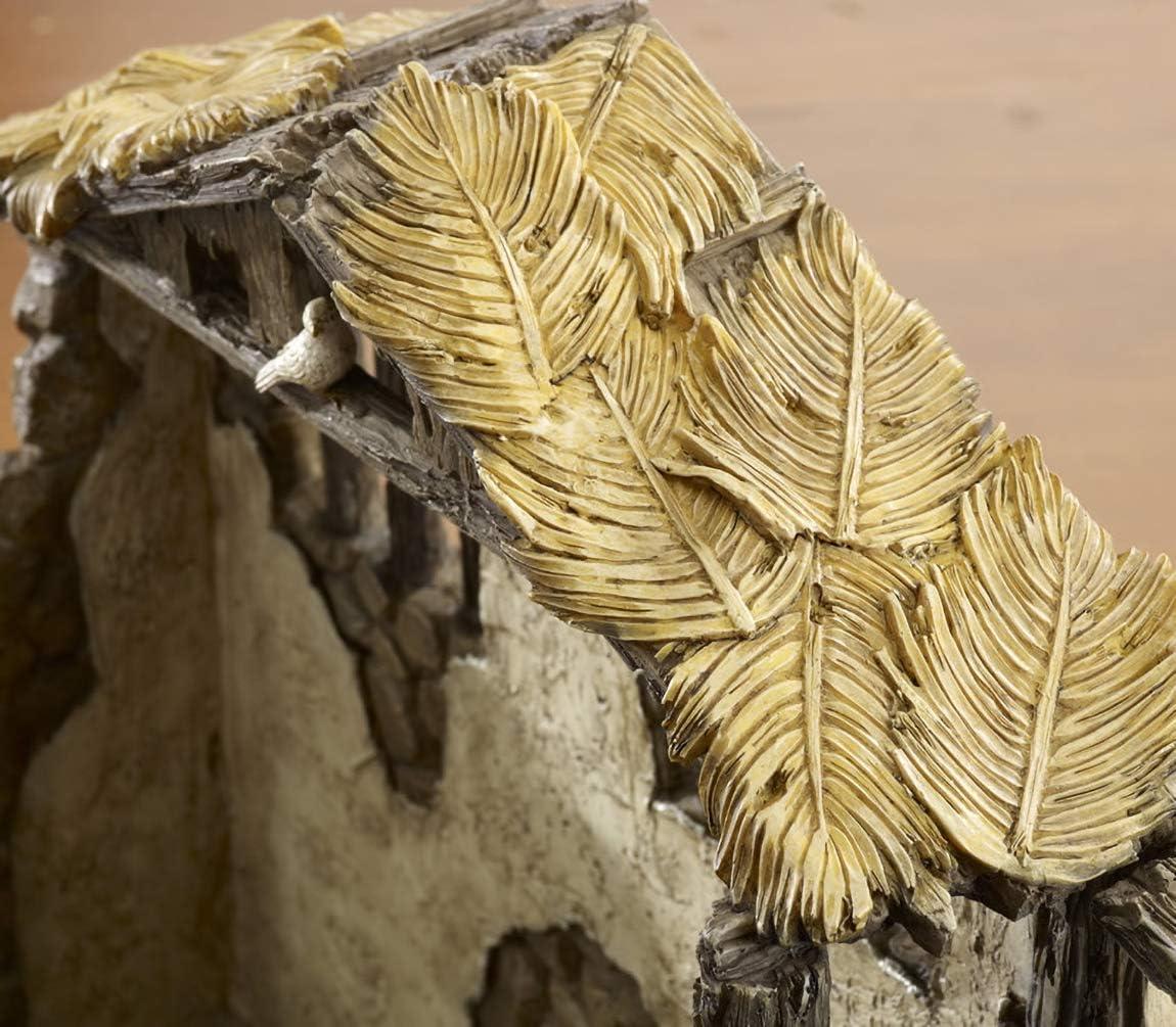 Deluxe Edition 16 Piece 10 Inch Christmas Nativity Set with Real Frankincense Gold and Myrrh.