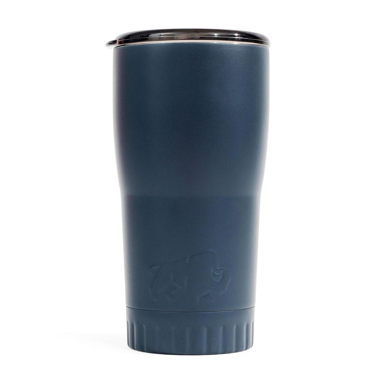 Silver Buffalo Matte Gray Stainless Steel Tumbler With Open-Sip Lid | Holds 20 Ounces