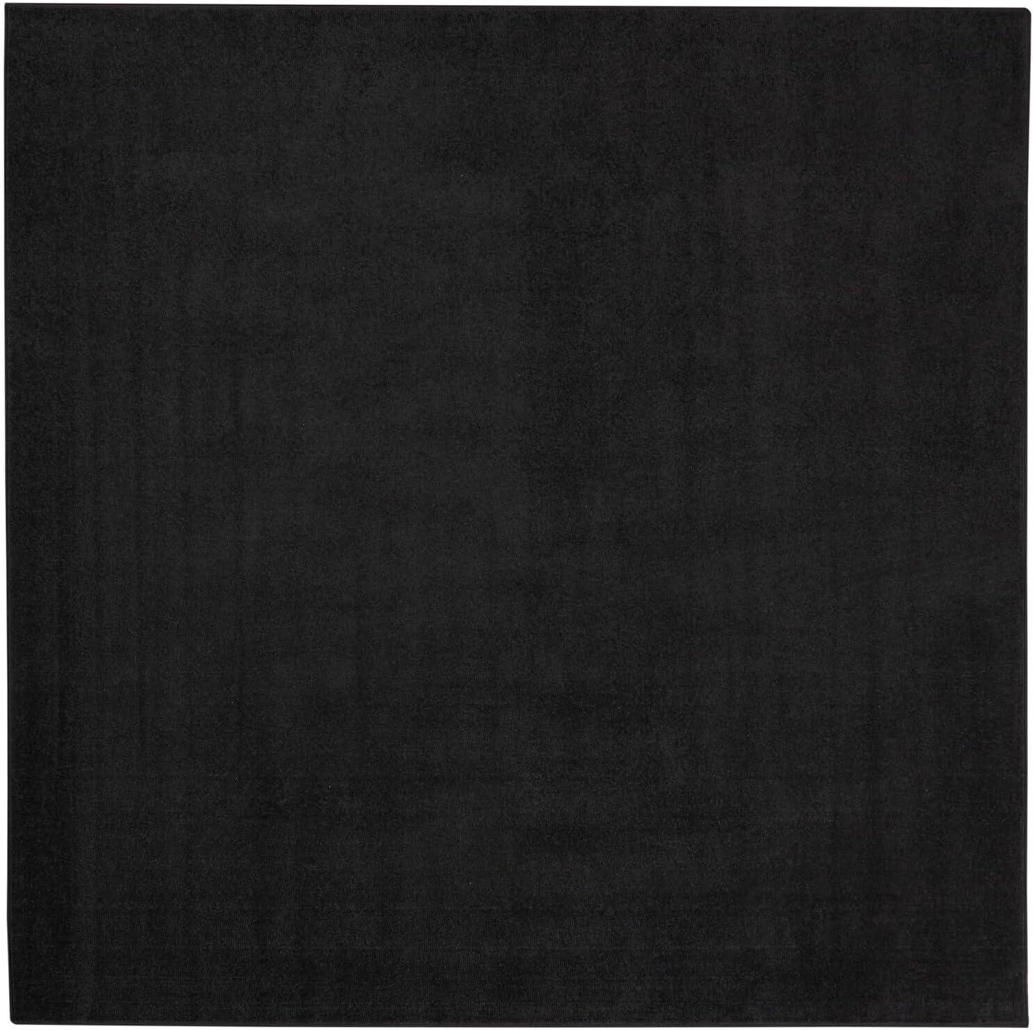 Nourison Essentials Easy Care Indoor Outdoor Area Rug - Black 7' x Square