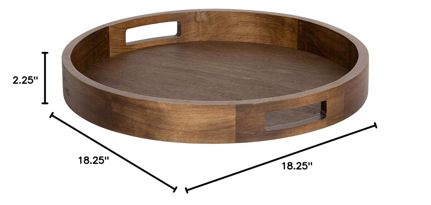 Kate and Laurel Hutton Tray, 18" Diameter, Rustic Brown