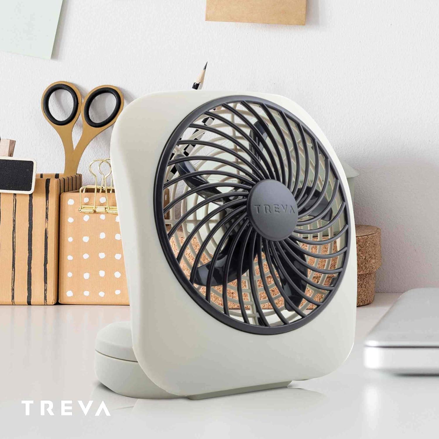 O2COOL Treva 5 Inch Battery Powered Portable Desk Fan - Gray