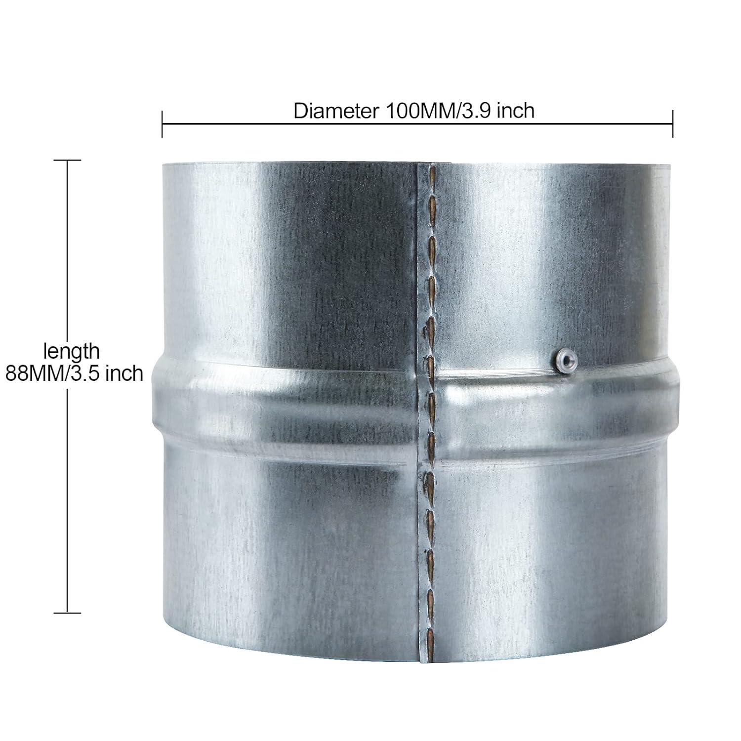 MIVIDE 2Pack 4 inch Backdraft Damper Duct, One Way Airflow Ducting Insert for Ducting in Range Hoods, Bathrooms Fans and kitchen Fan