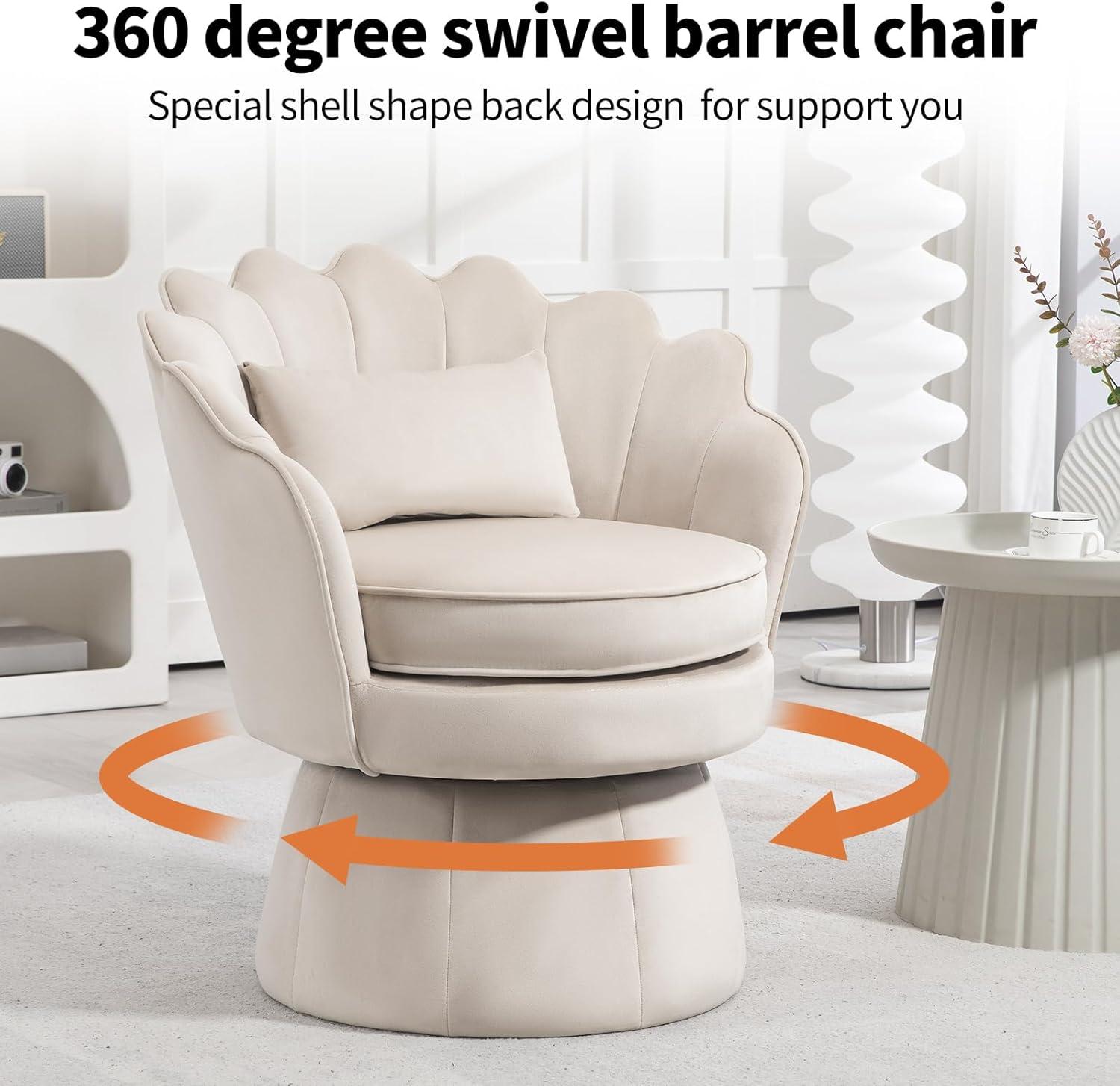 House of Hampton® Upholstered Velvet Swivel Barrel Accent Chair (Set of 2)