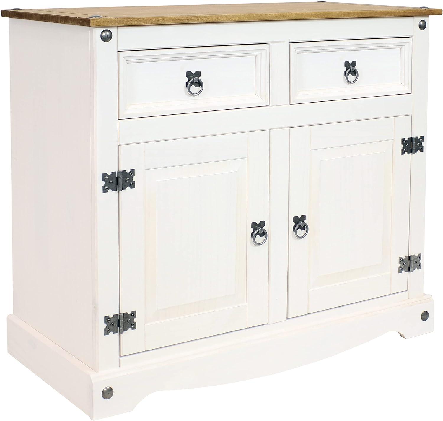 Sunnydaze Kitchen Sideboard Cabinet with 2 Drawers and 2 Doors - Solid Pine Construction