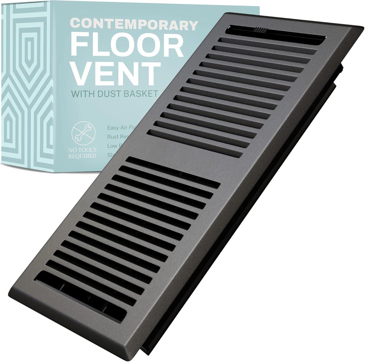 Contemporary Floor Vent Cover Register With Mesh Net