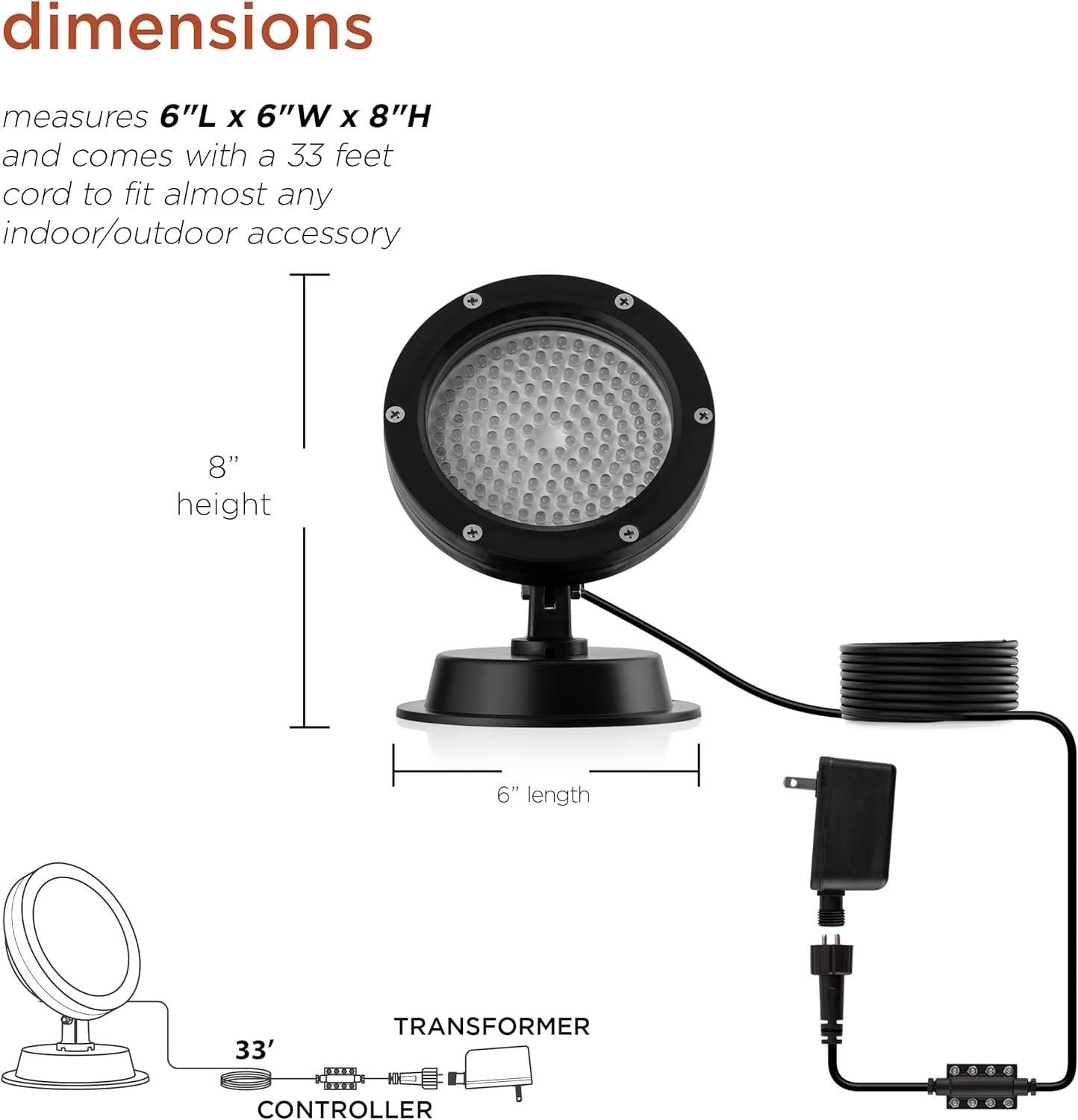 144ct LED Submersible Lights with Inline Controller - Alpine Corporation: Pond & Pool Lighting