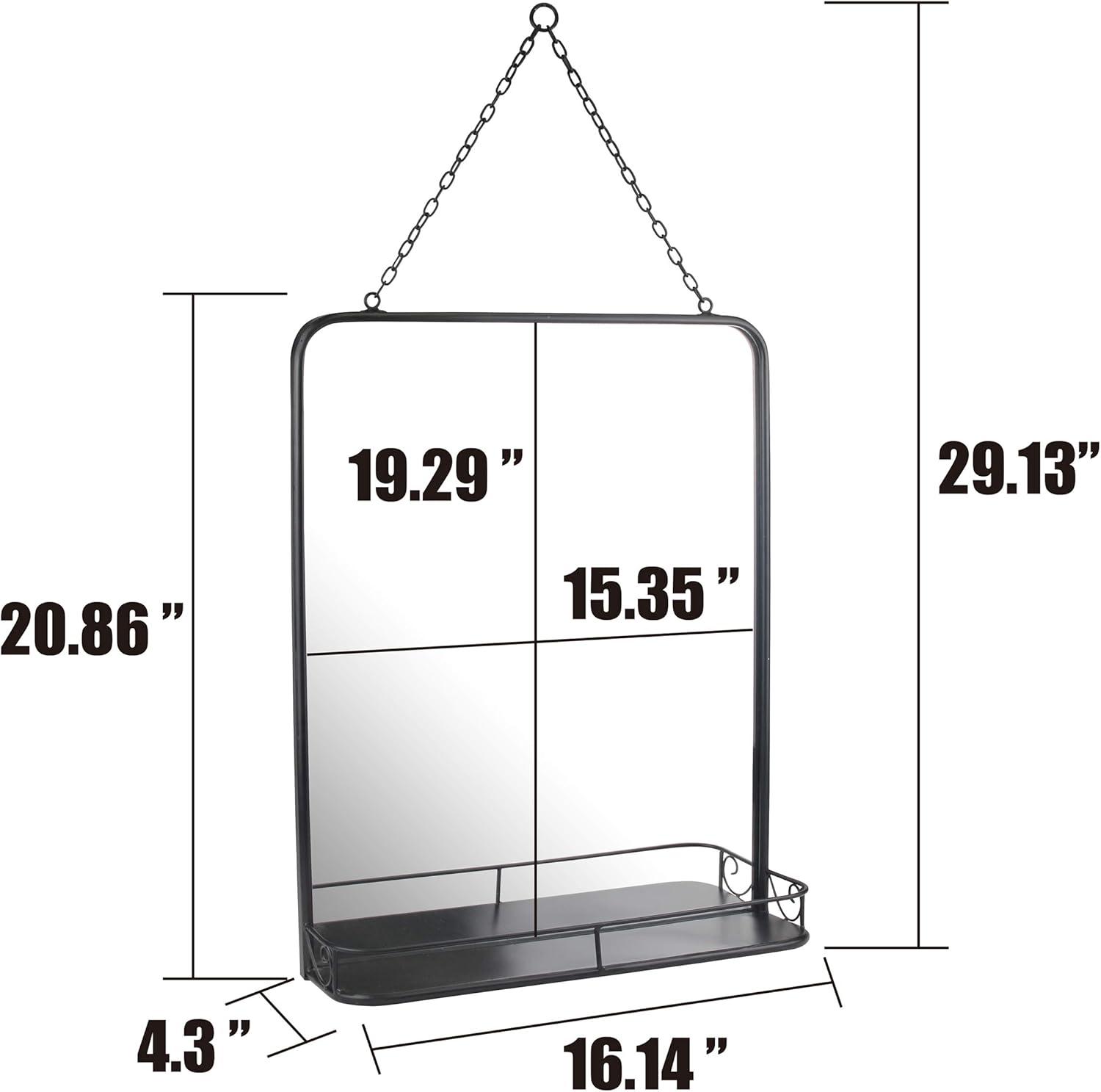 Gisberto Metal Flat Wall Mirror with Shelves