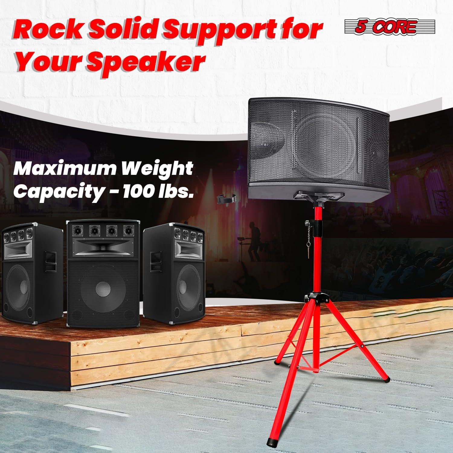Arlmont & Co. 5 Core Speaker Stand Height Adjustable PA DJ Tripod Studio Monitor Stands w 35mm Compatible Insert