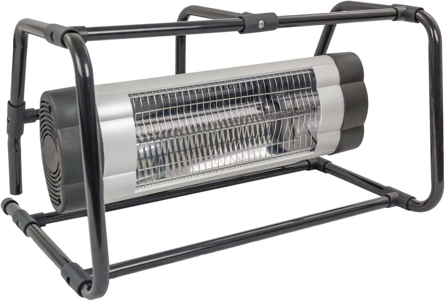 Black Electric Infrared Ground Heater with Cage, 1500W