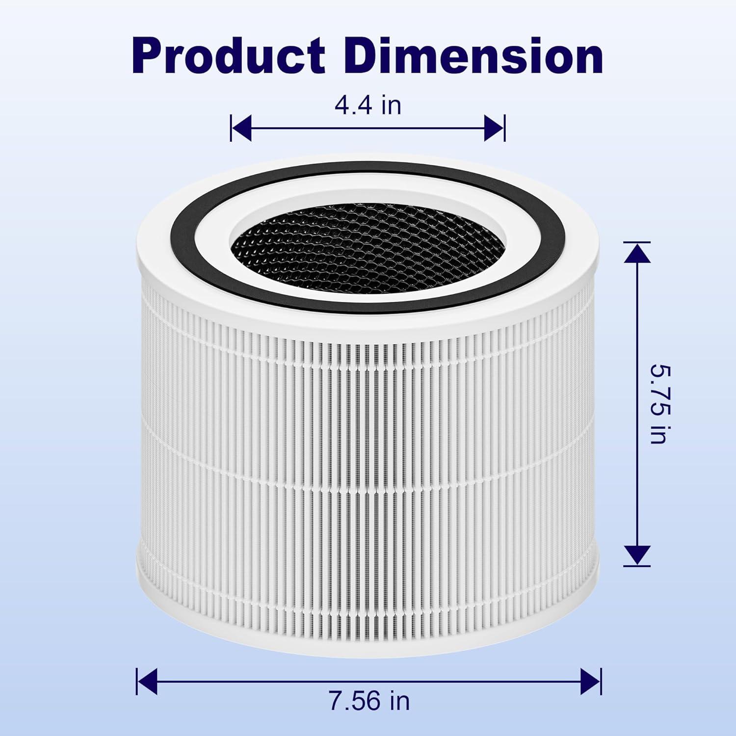 White H13 True HEPA Replacement Air Purifier Filter, 2 Pack