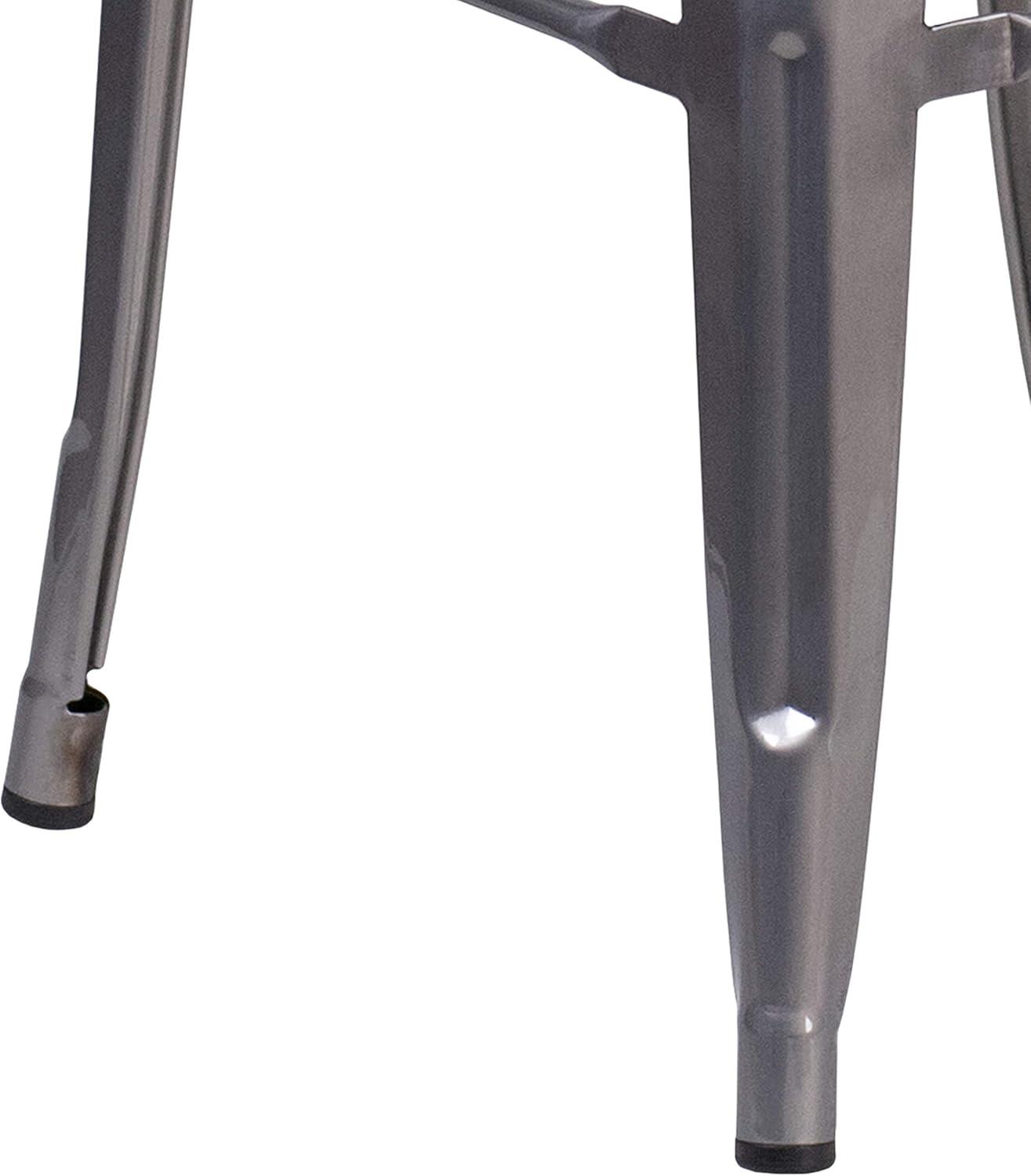 Flash Furniture Lincoln Backless Barstool, Clear Coated