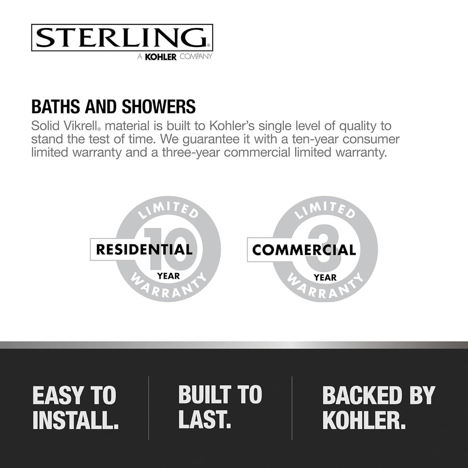 White Vikrell Bathtub Shower Combination Kit with Shelves