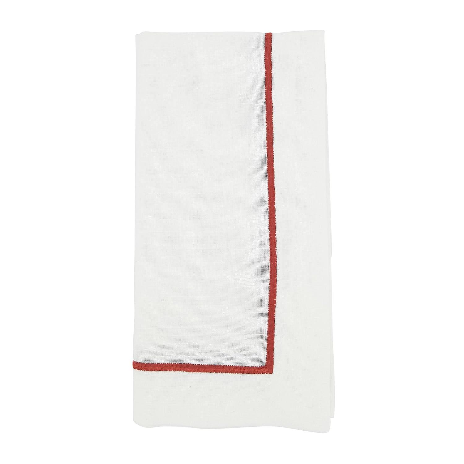 Saro Lifestyle Embroidered Dinner Napkins (Set of 4), Rust, 20" x 20"