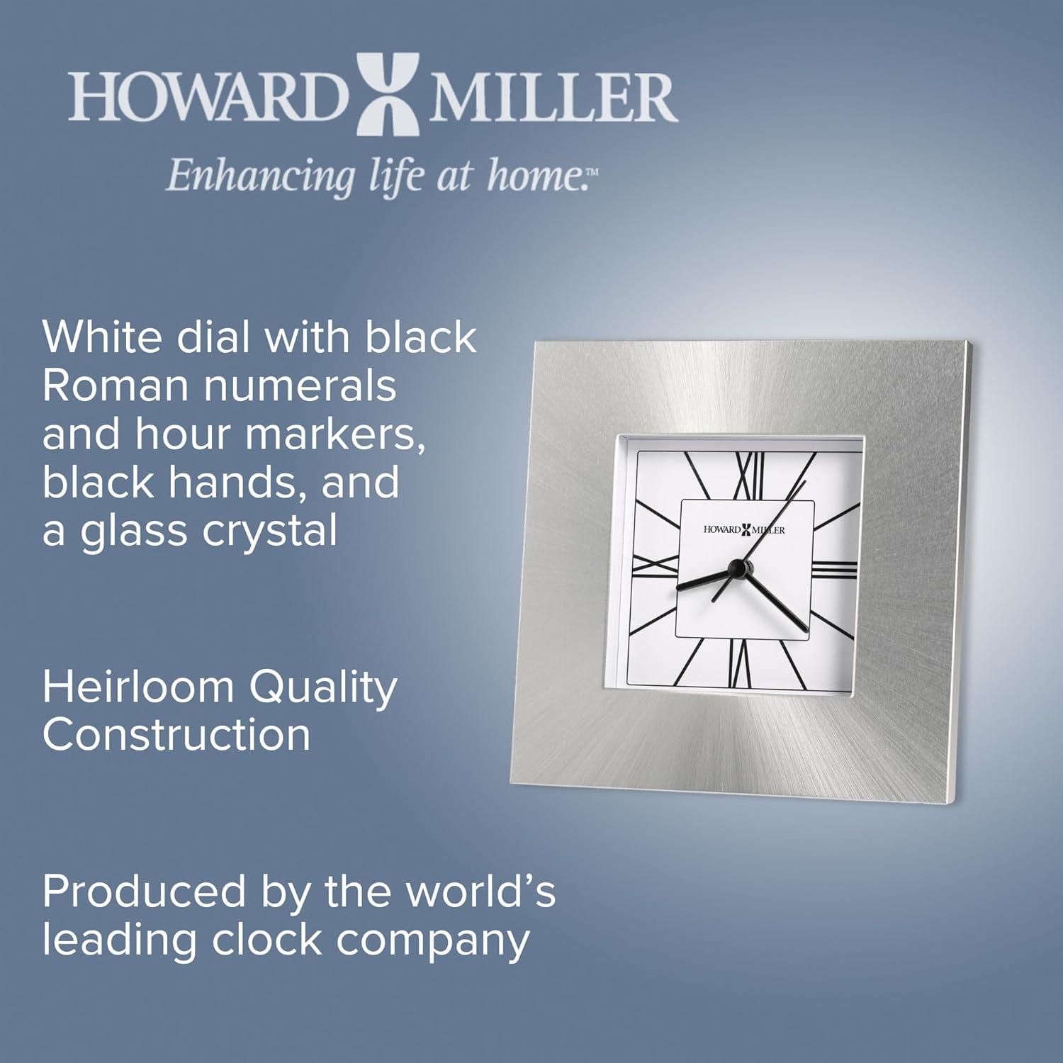 Roman Numeral Metal Quartz Movement / Crystal Tabletop Clock in Aluminum