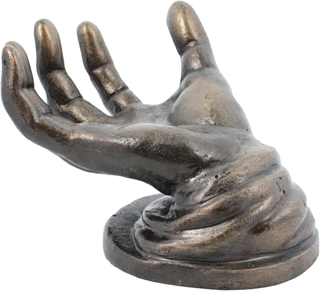 Vintage Black Cast Iron Hand Statue