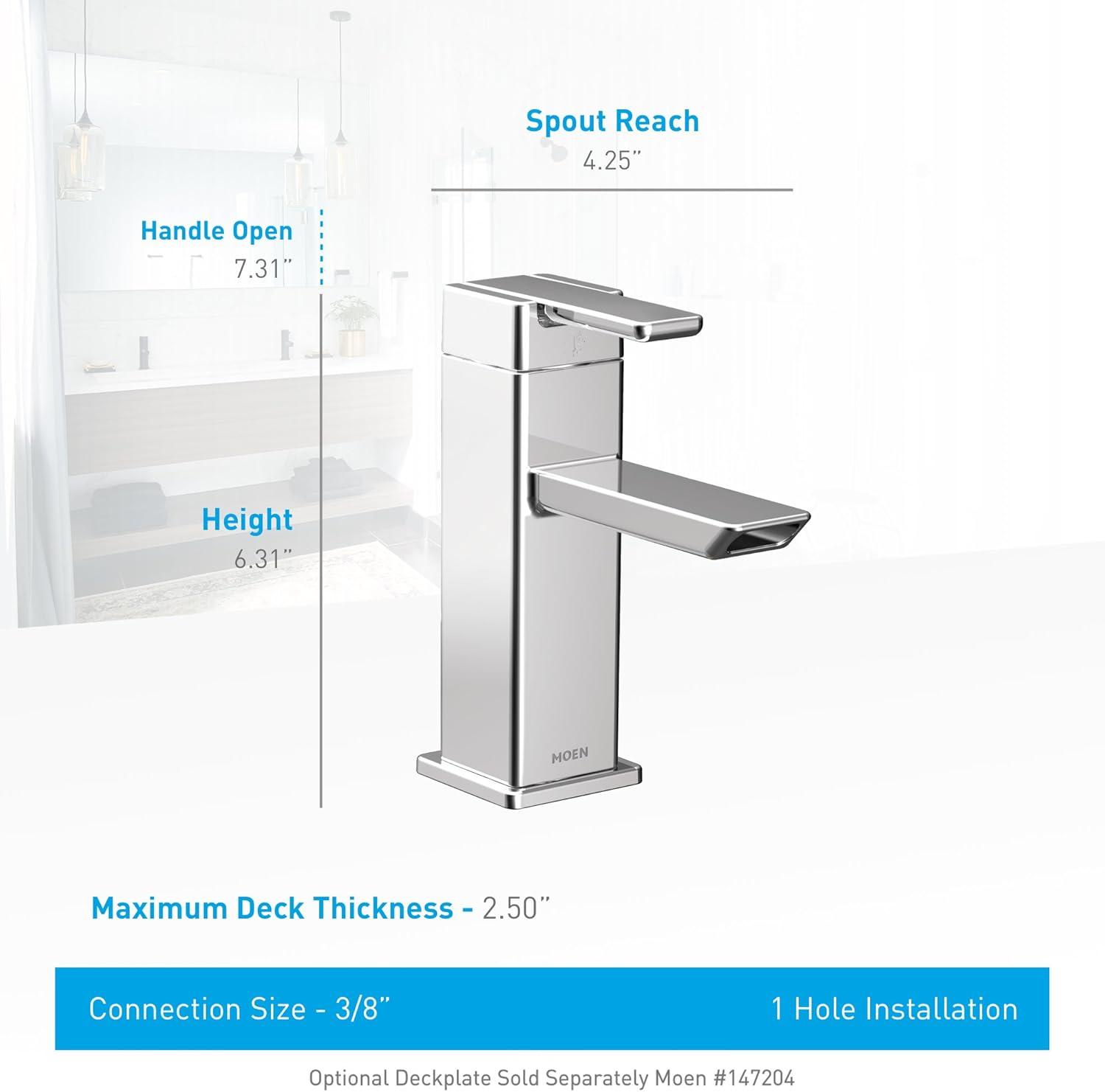 90 Degree Single Hole Bathroom Faucet with Drain Assembly