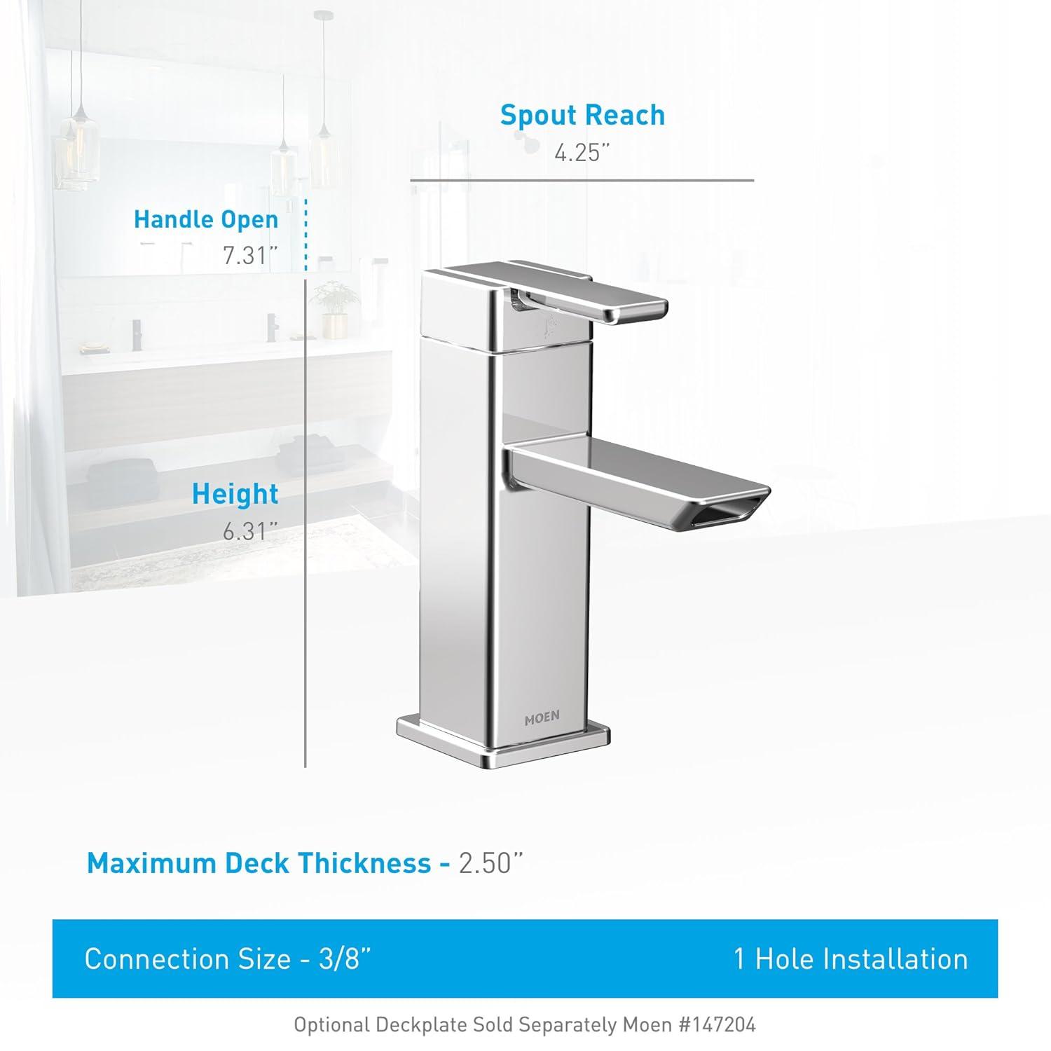 90 Degree Single Hole Bathroom Faucet with Drain Assembly