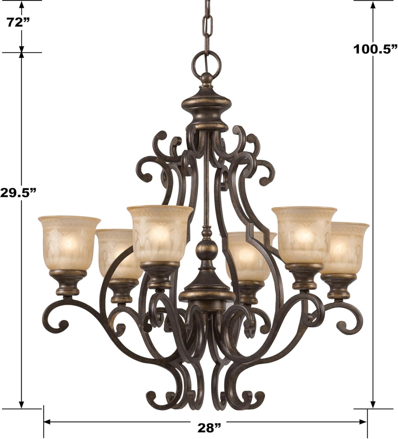 7416-BU-Crystorama Lighting-Norwalk - Six Light Chandelier     -Traditional Installation
