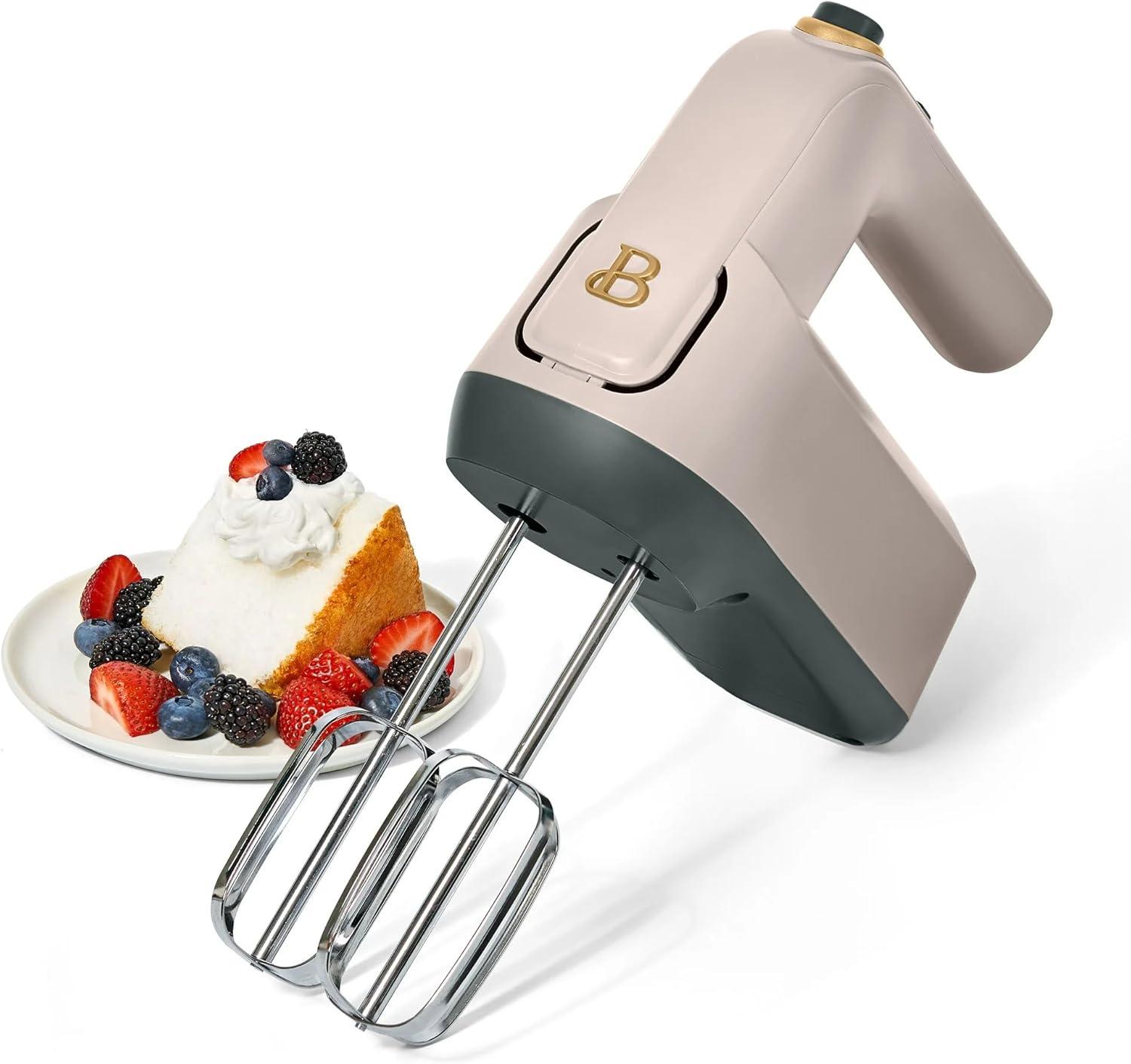 Beautiful 6-Speed Electric Hand Mixer, Porcini Taupe by Drew Barrymore