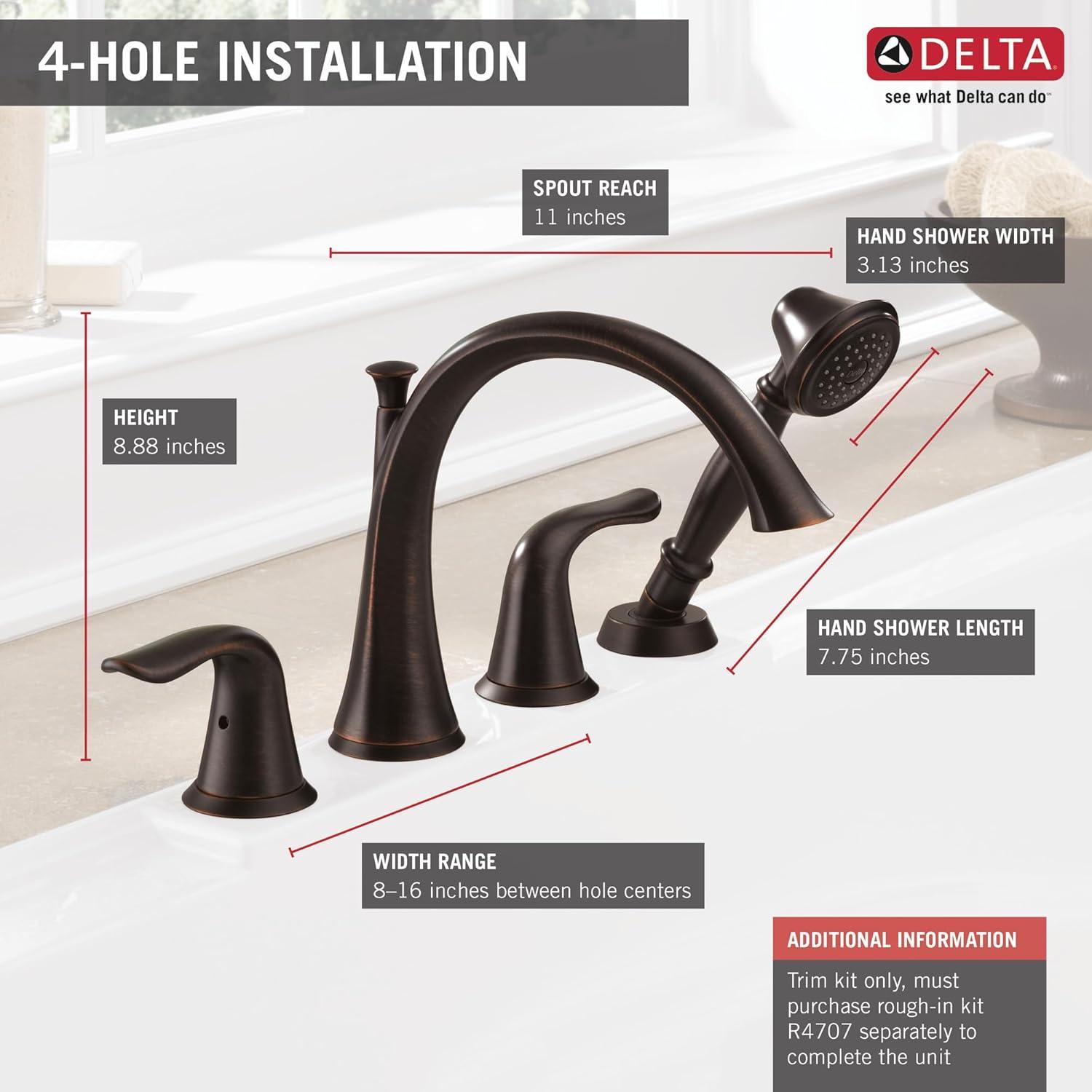 Lahara Double Handle Deck Mounted Roman Tub Faucet Trim