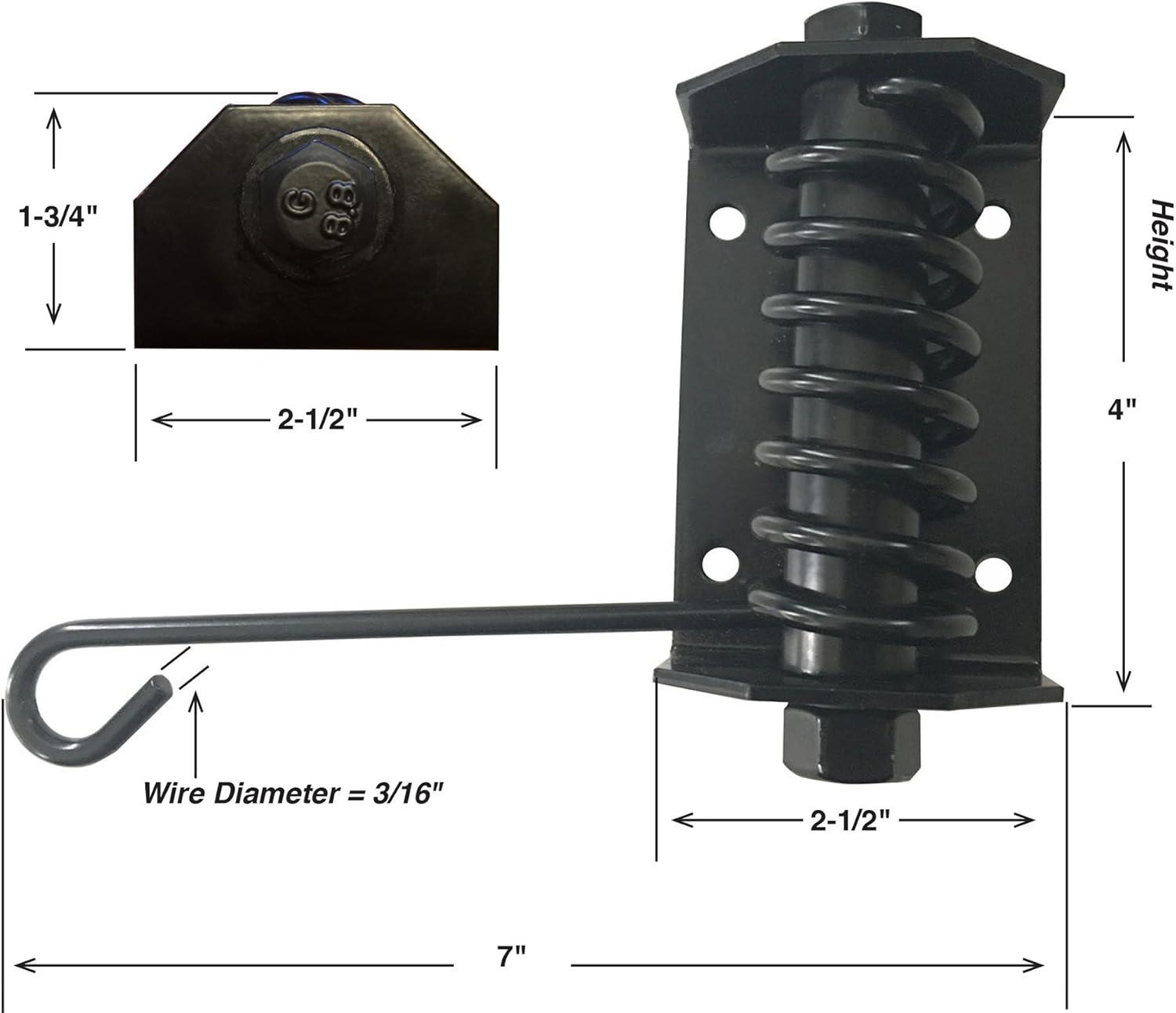 Black Powder Coated Self-Closing Adjustable Gate Closer