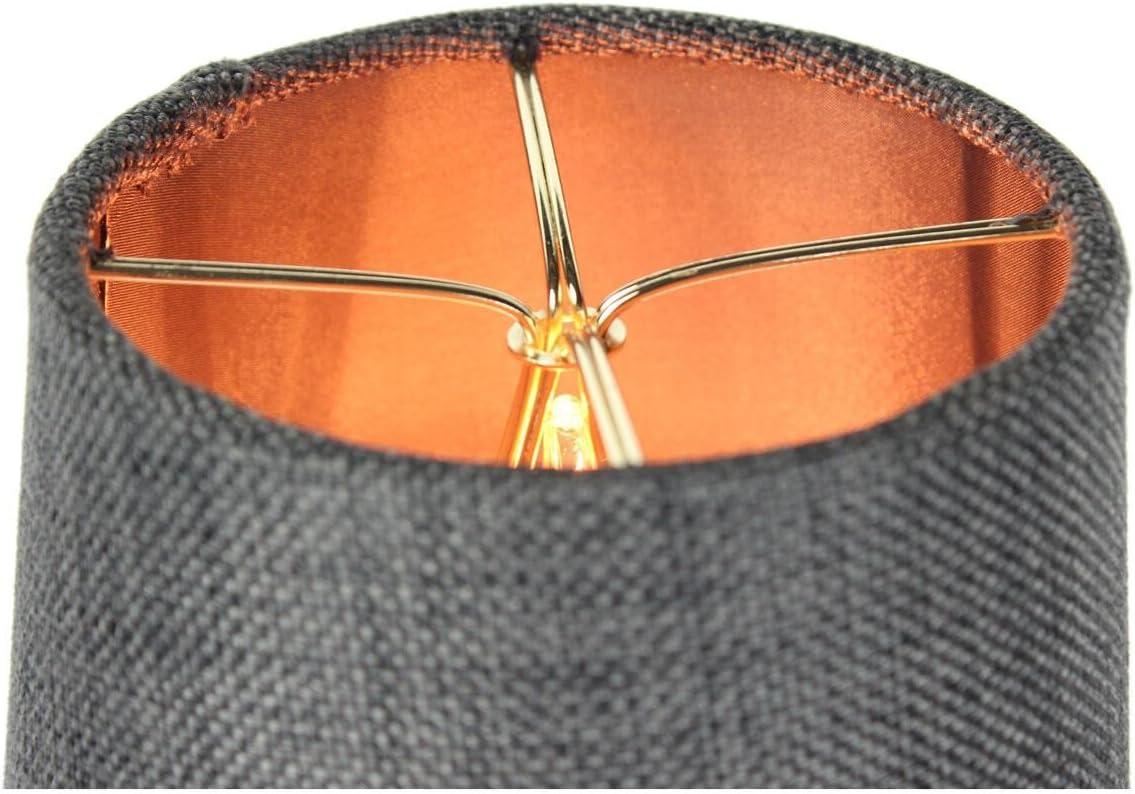 Home Concept 4.5x 5.5x 5.25 Granite Grey Burlap Drum Shade