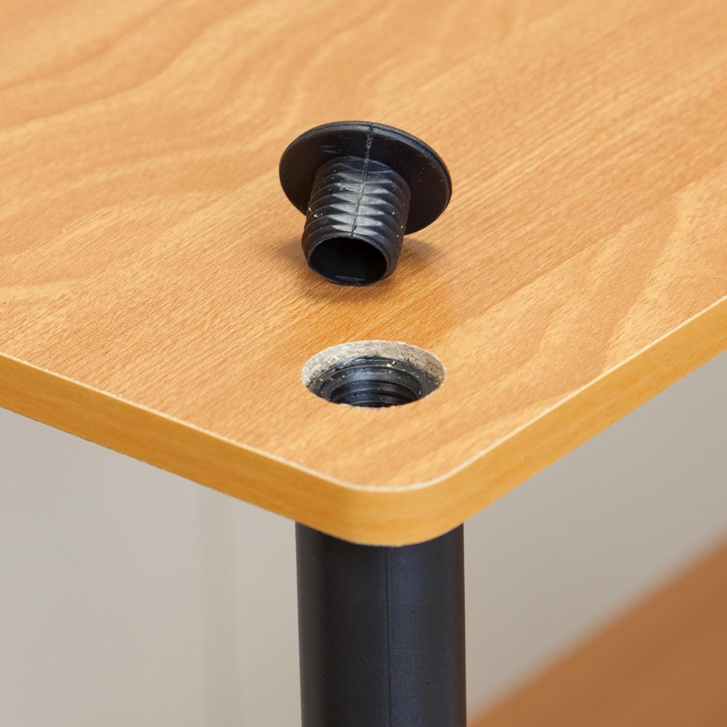 Furinno Durable 23.6"W x 11.6"D x 29.5"H 3-Shelf Freestanding Shelving Unit, Light Cherry and Black