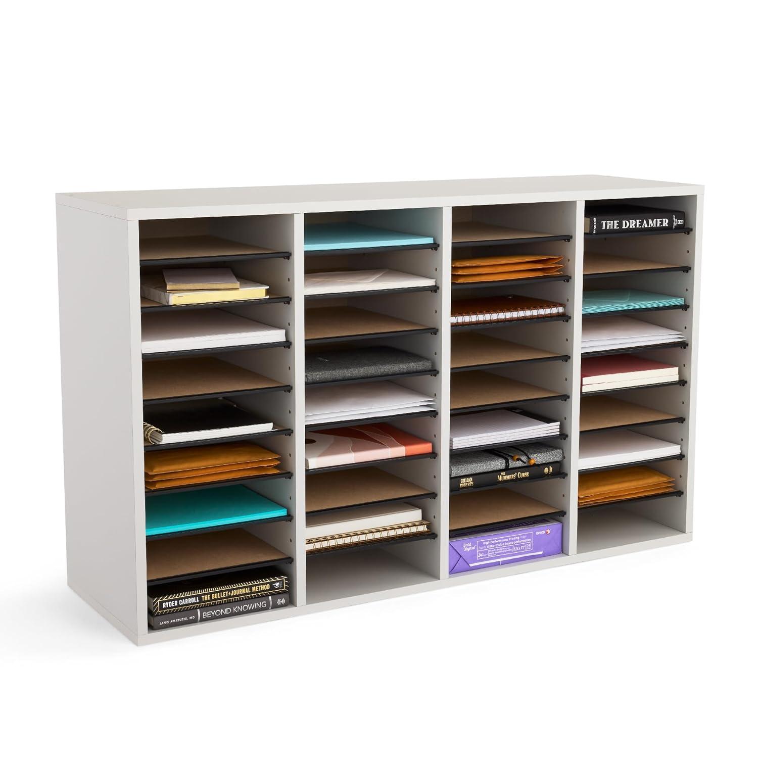 Safco® Adjustable Compartment Wood Literature Orga Literature Sorter