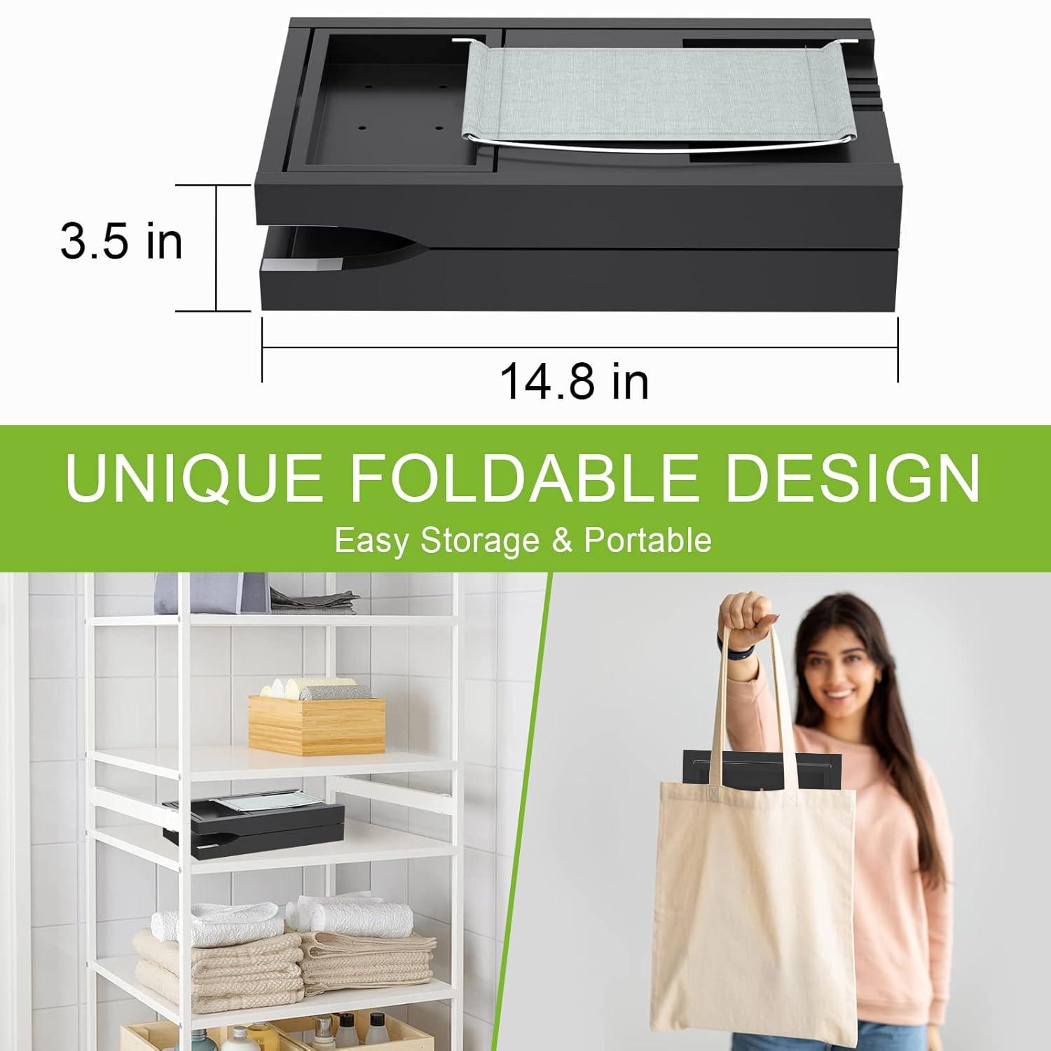 Artmalle Foldable Bathtub Tray for Tub, Bamboo Bathtub Caddy Tray Table with Book Stand for Luxury Bath, Bathroom Accessories for Women Men with Free Soap Dish (Semi-Simple, Natural) (Natural)